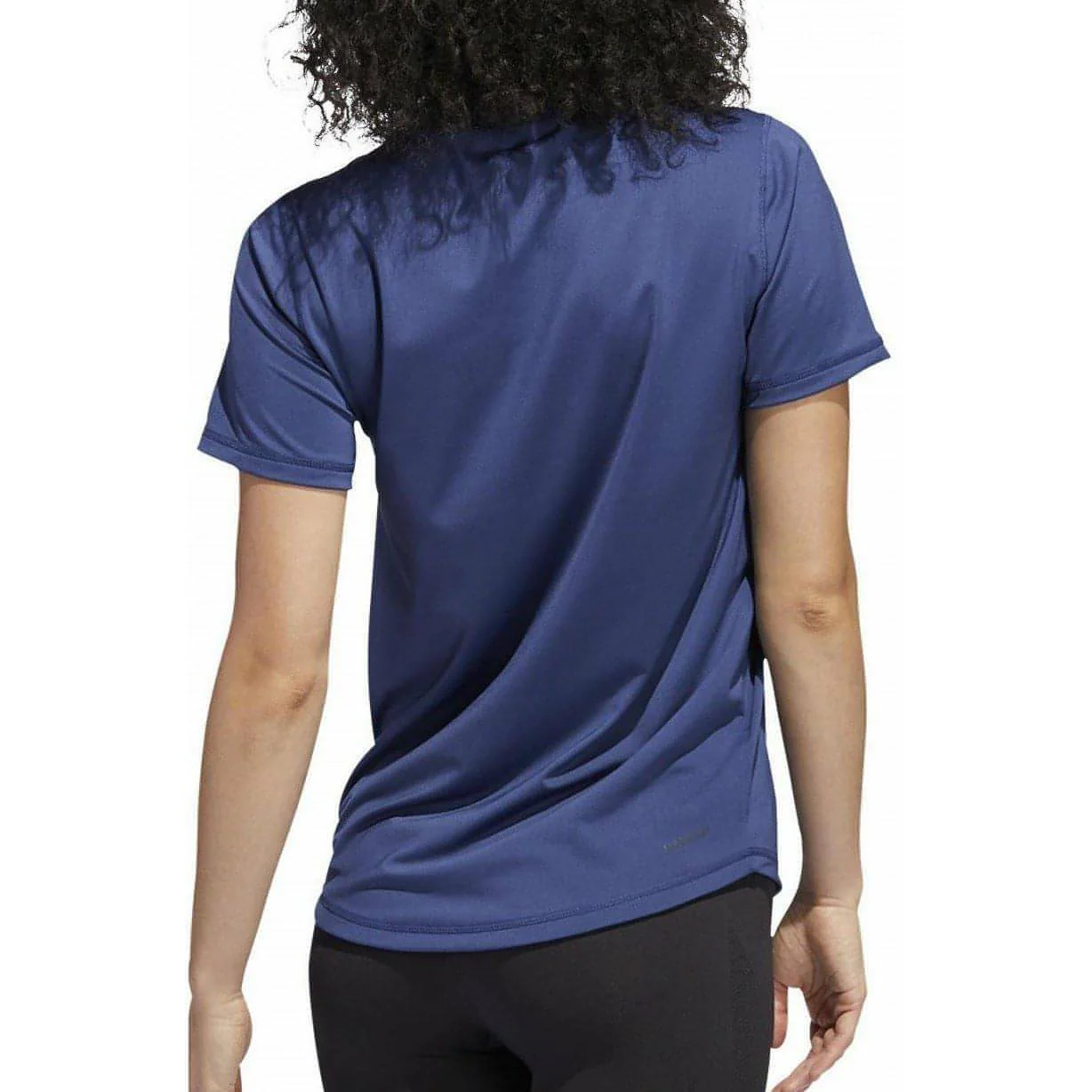 adidas Tech Badge of Sport Short Sleeve Womens Training Top - Blue - Image 2