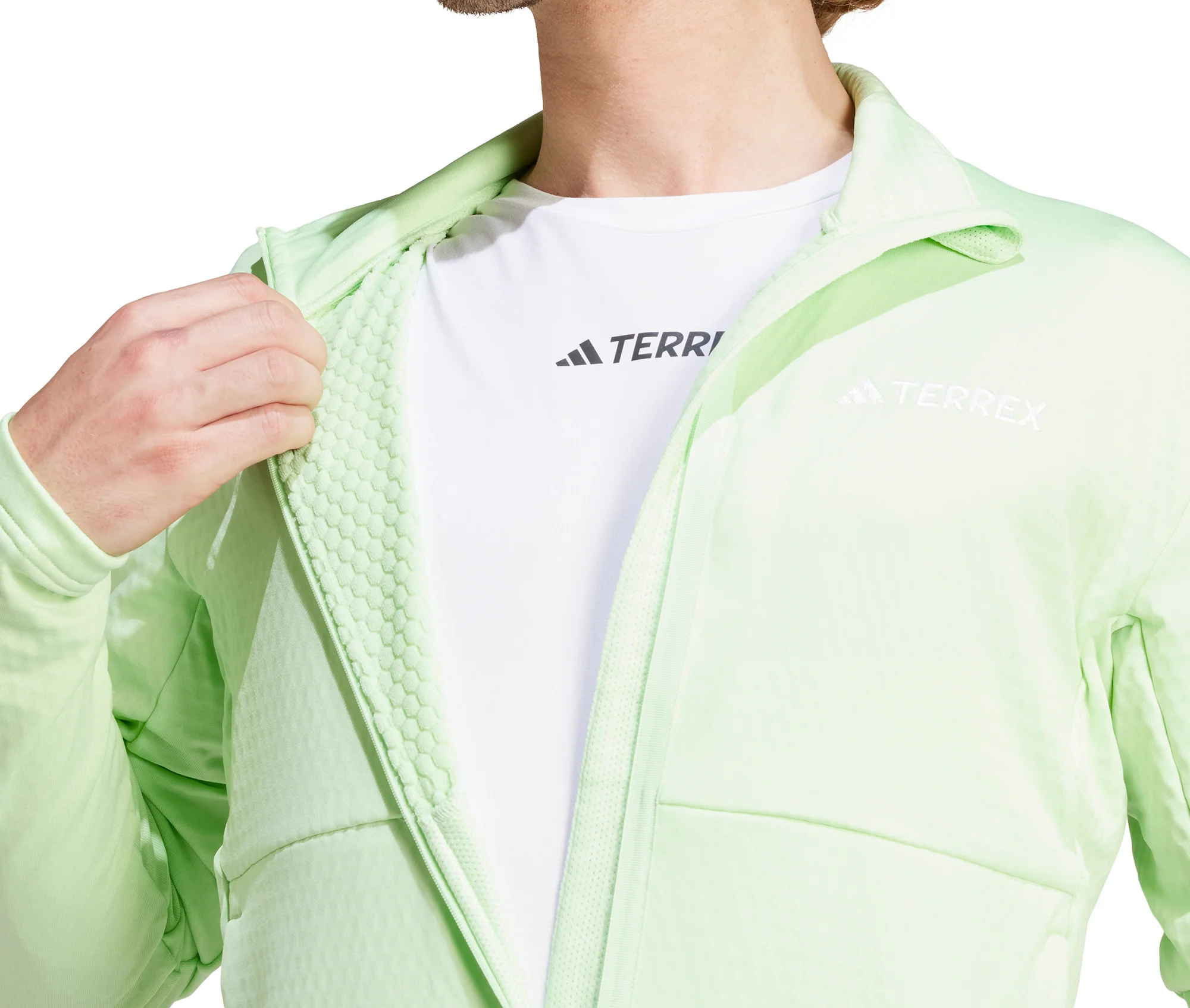 adidas Terrex Multi Light Fleece Mens Running Jacket - Green - Image 4
