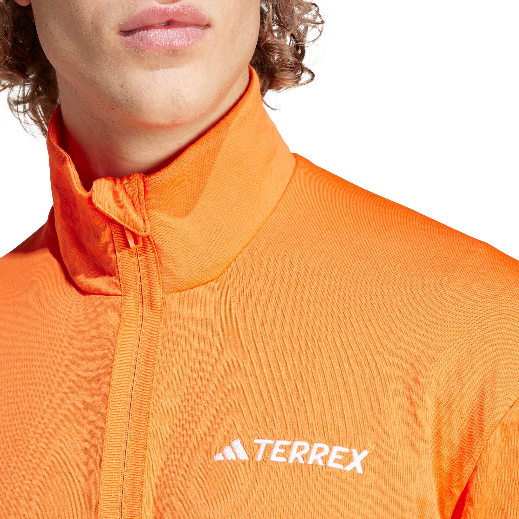 adidas Terrex Multi Light Full Zip Long Sleeve Mens Walking Top - Orange - Image 6