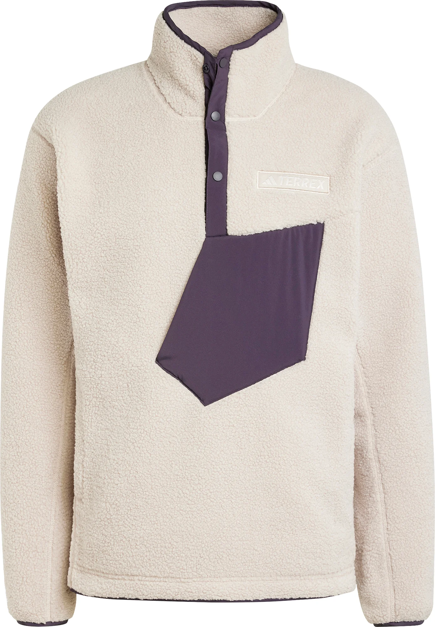 adidas Terrex Xploric High Pile Fleece Mens Sweatshirt - Beige - Image 5