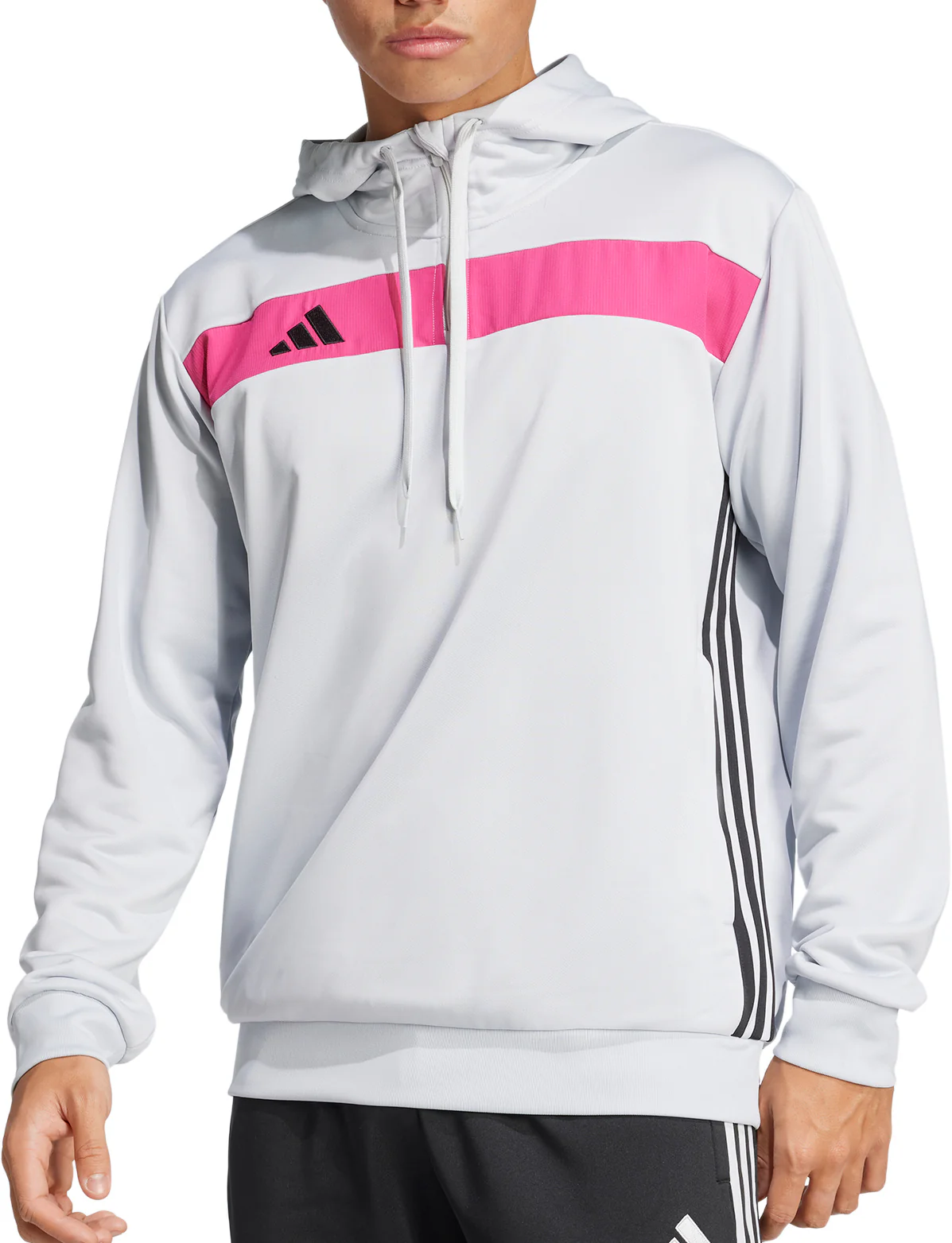 adidas Tiro 25 Essentials Half Zip Hooded Long Sleeve Mens Training Top - Grey