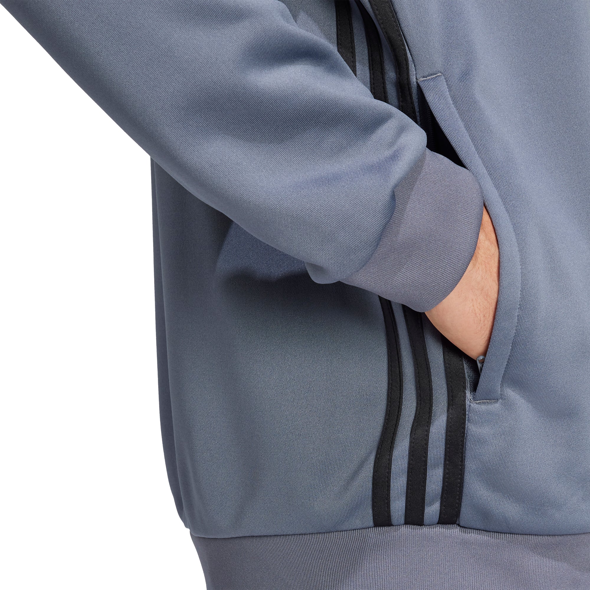 adidas Tiro 25 Essentials Half Zip Hooded Long Sleeve Mens Training Top - Grey - Image 3