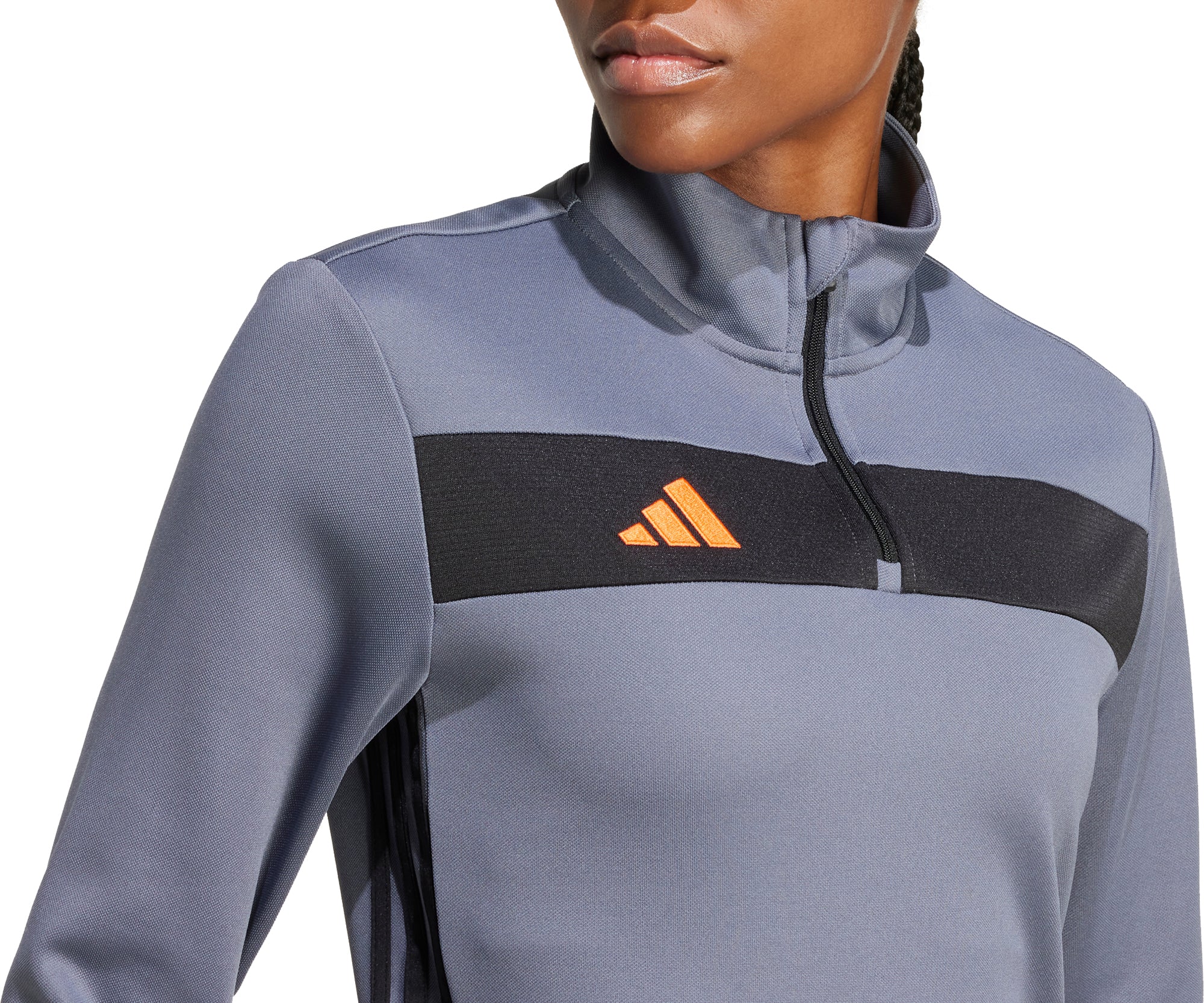 adidas Tiro 25 Essentials Half Zip Long Sleeve Womens Training Top - Grey - Image 4