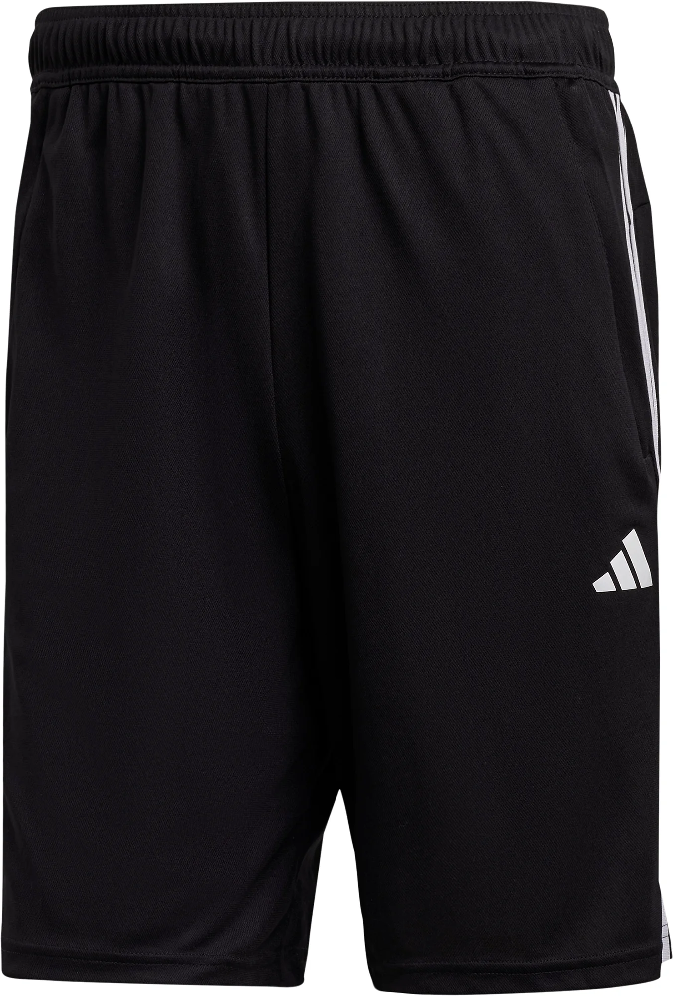 adidas Train Essentials Pique 3 Stripes Mens Training Shorts - Black - Image 5