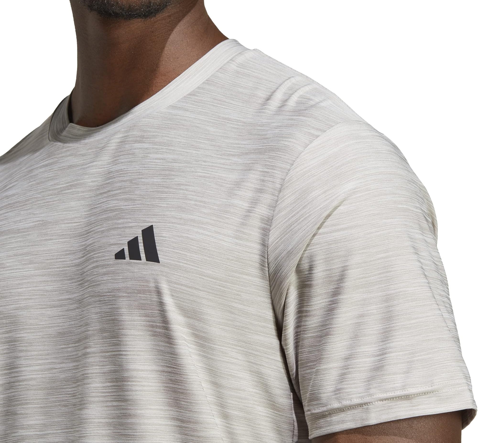 adidas Train Essentials Stretch Short Sleeve Mens Training Top - Grey - Image 3