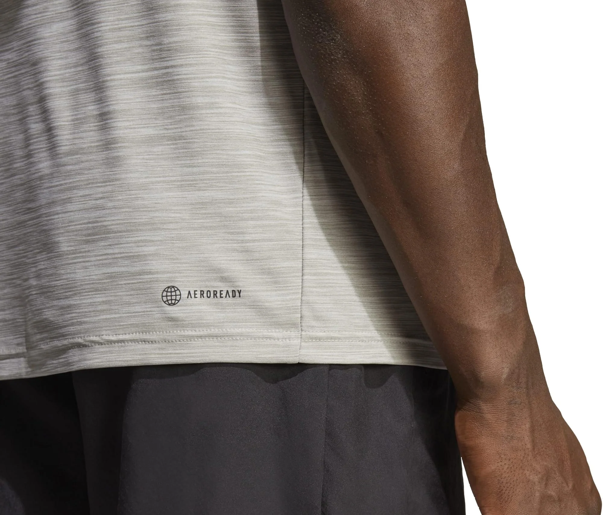 adidas Train Essentials Stretch Short Sleeve Mens Training Top - Grey - Image 4