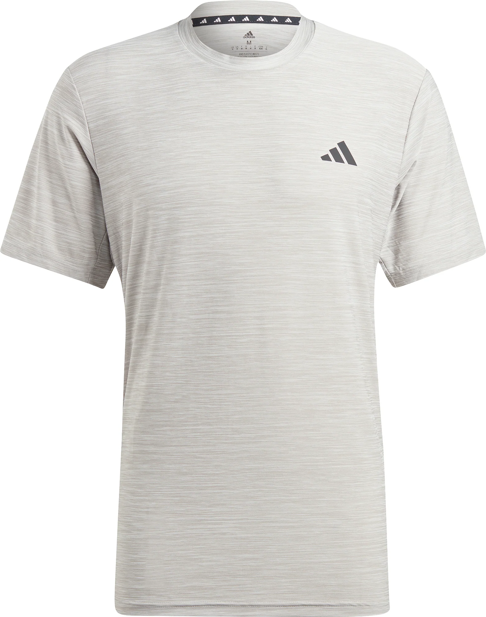 adidas Train Essentials Stretch Short Sleeve Mens Training Top - Grey - Image 5
