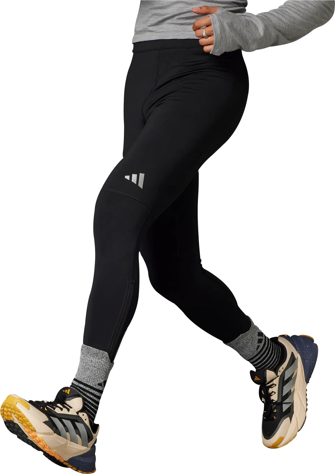 adidas Ultimate Conquer The Elements Warm Mens Long Running Tights - Black