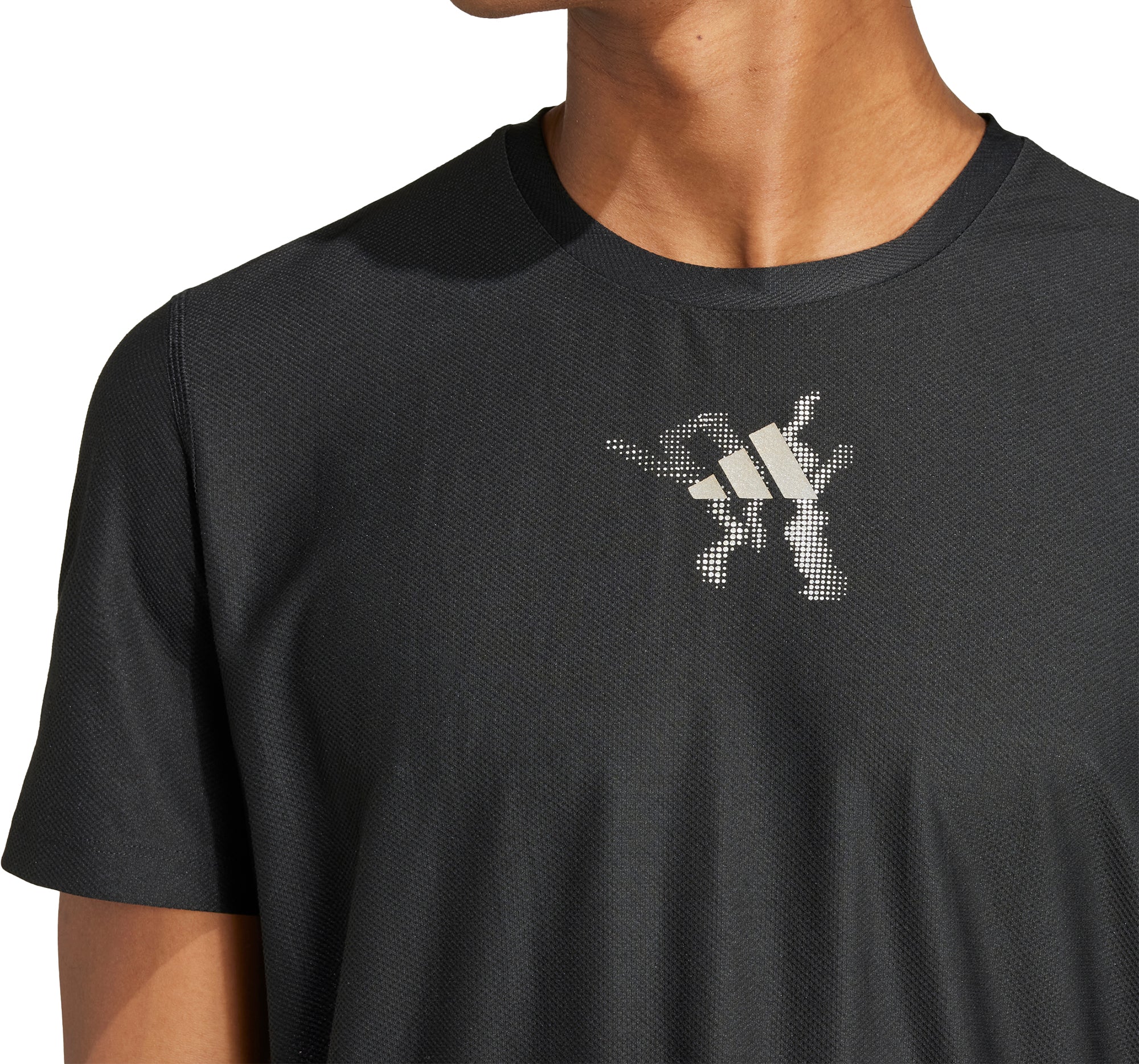 adidas Ultimate UB Short Sleeve Mens Running Top - Black - Image 3