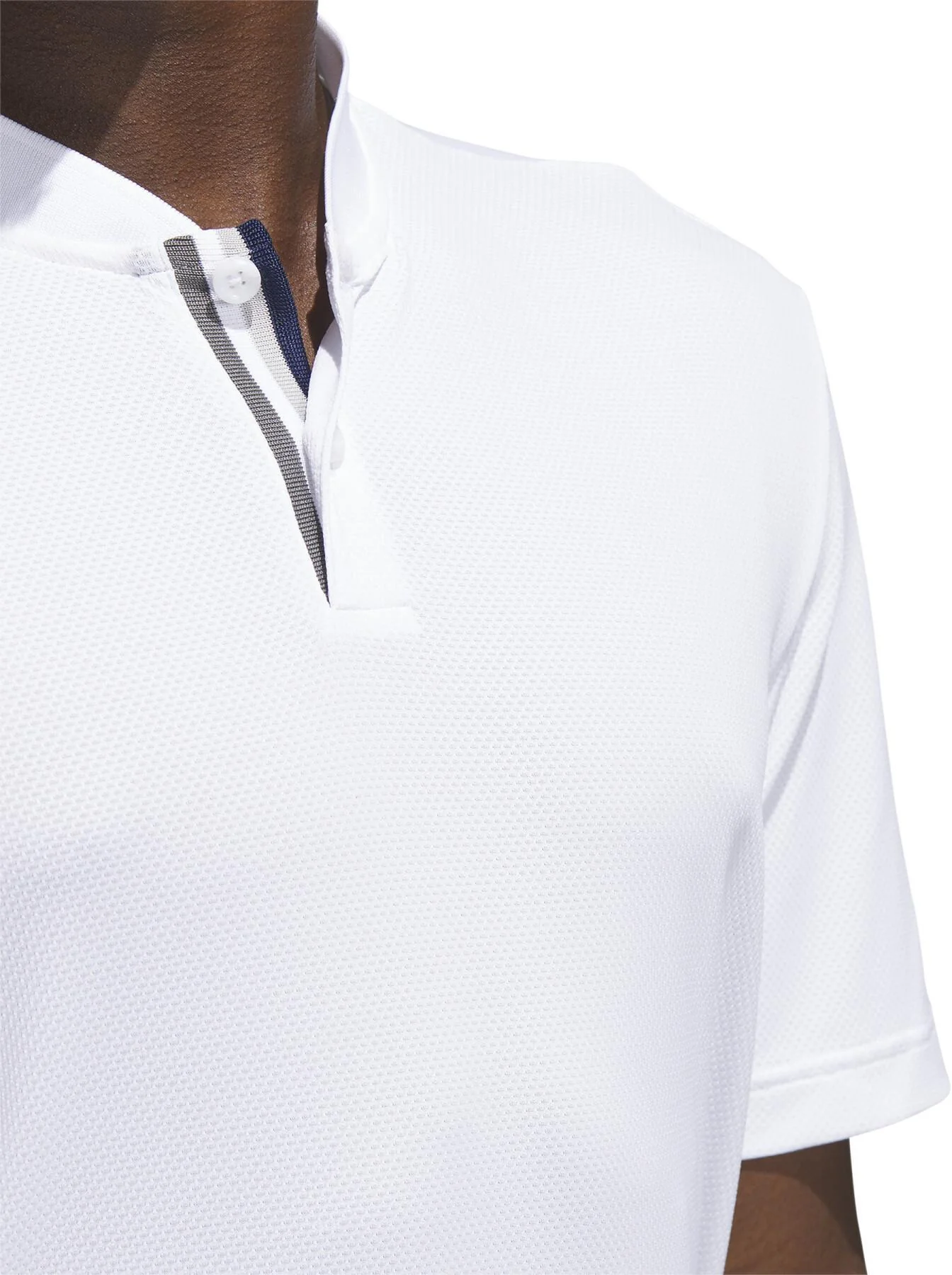 adidas Ultimate365 Tour Short Sleeve Mens Golf Polo Shirt - White - Image 3