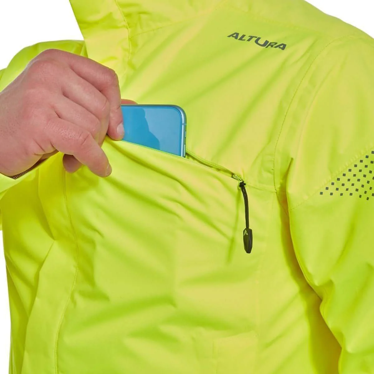 Altura Nevis Nightvision Waterproof Mens Cycling Jacket - Yellow - Image 3