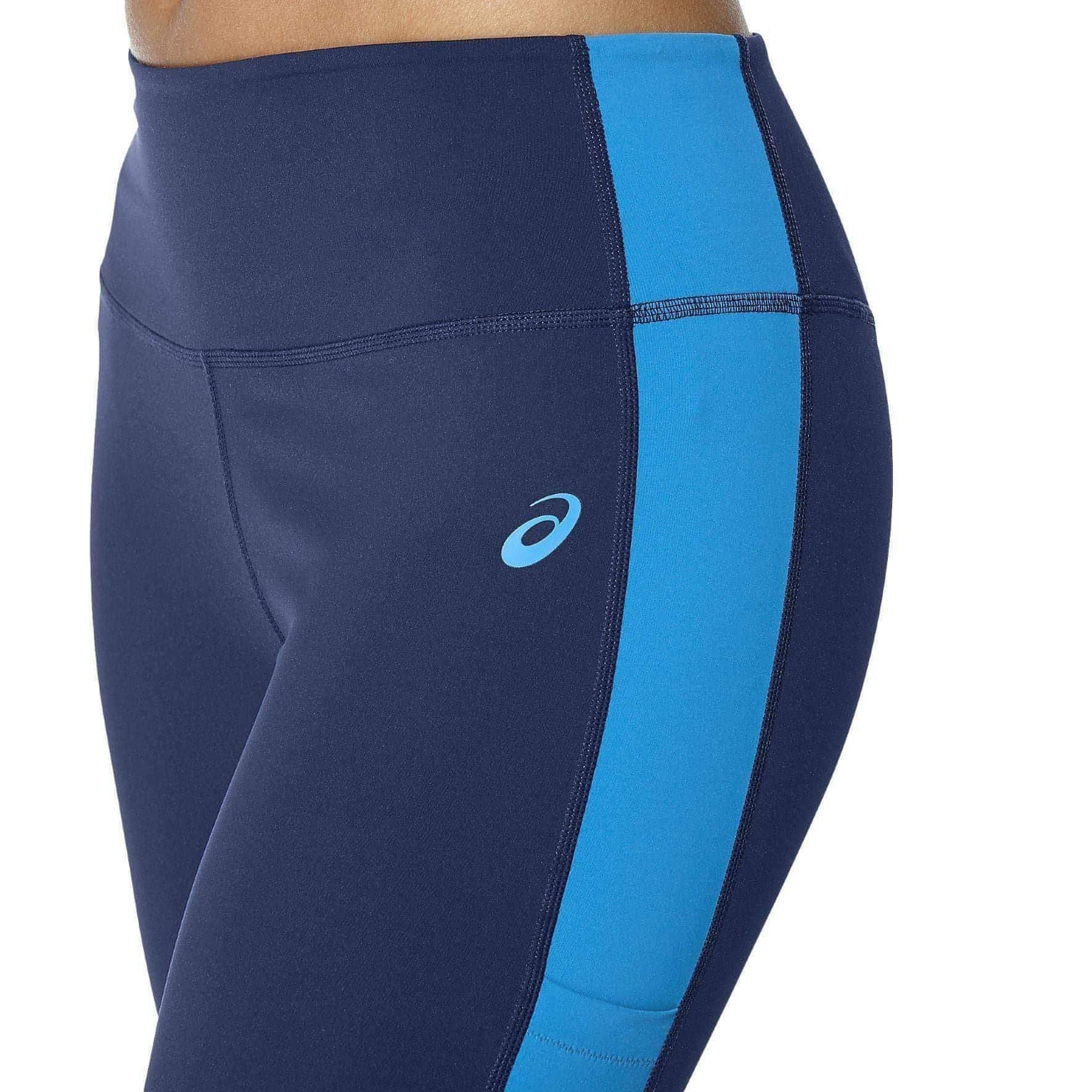 Asics Colour Block Womens 7/8 Running Tights - Blue - Image 4