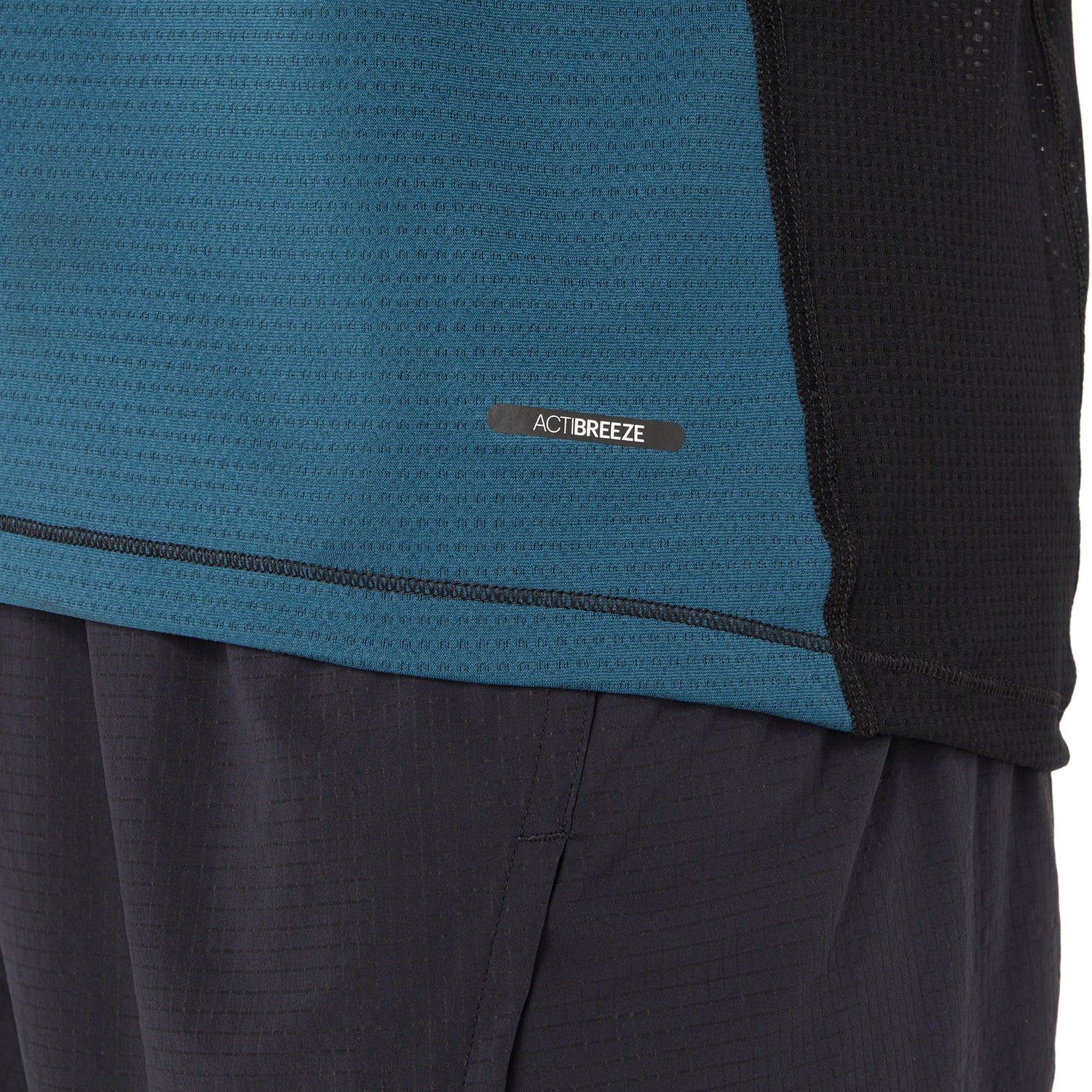 Asics FujiTrail Half Zip Short Sleeve Mens Running Top - Blue - Image 6