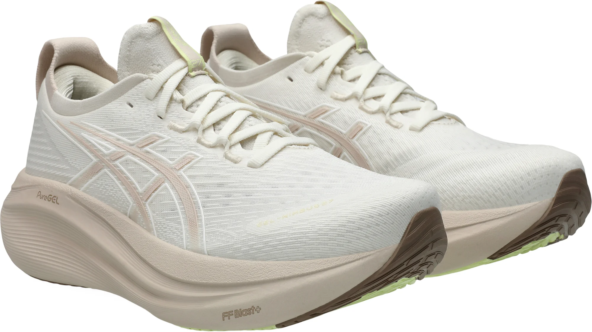 Asics Gel Nimbus 27 Womens Running Shoes - Cream - Image 6