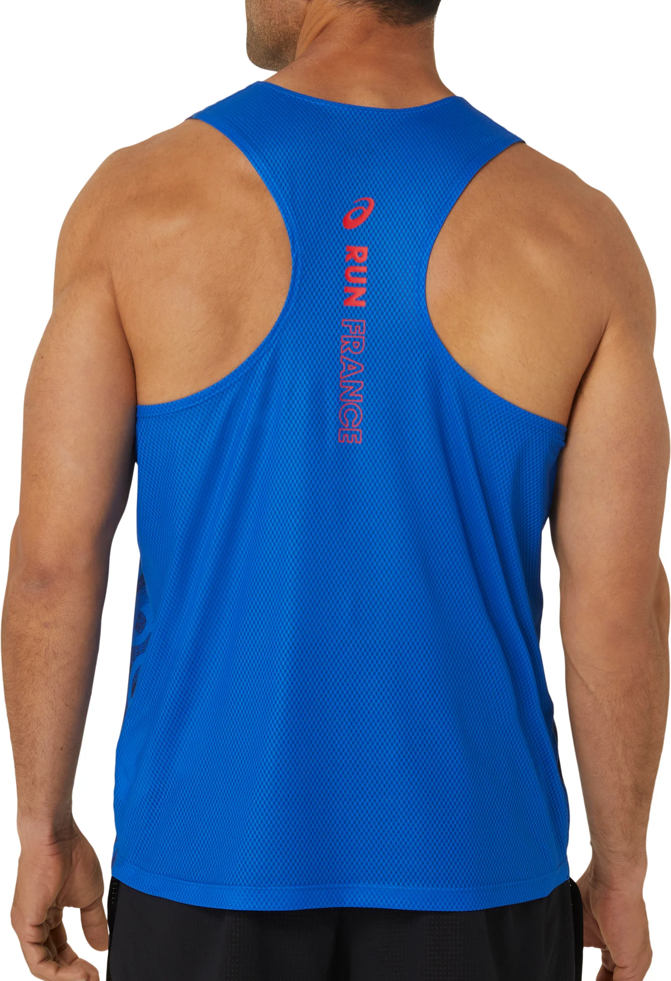 Asics Nations Mens Running Vest - Blue - Image 2