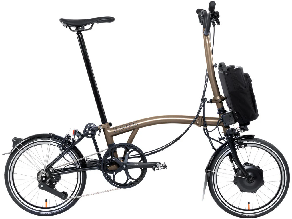 Brompton Electric P Line 12-speed Folding Bike - Bronze Sky
