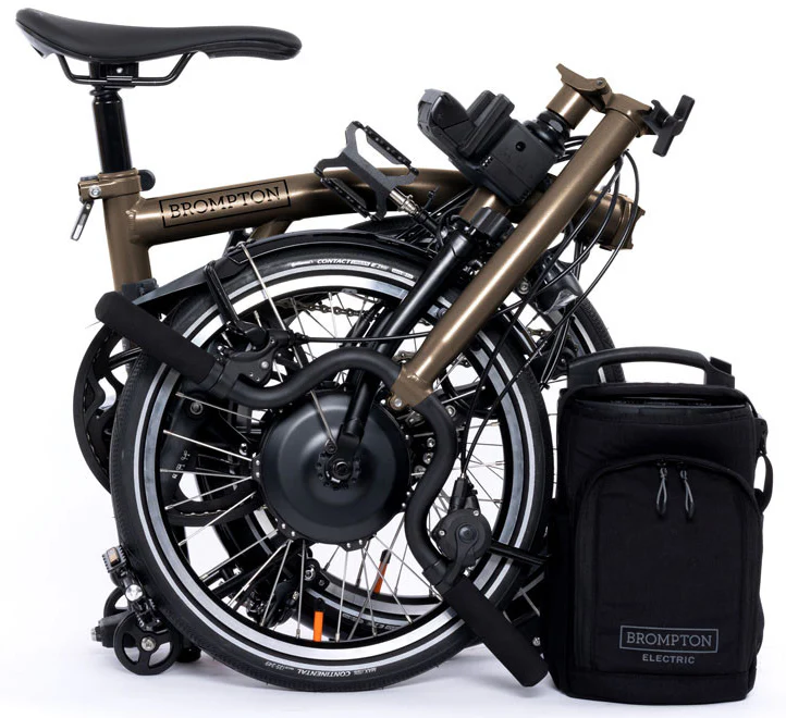 Brompton Electric P Line 12-speed Folding Bike - Bronze Sky - Image 3
