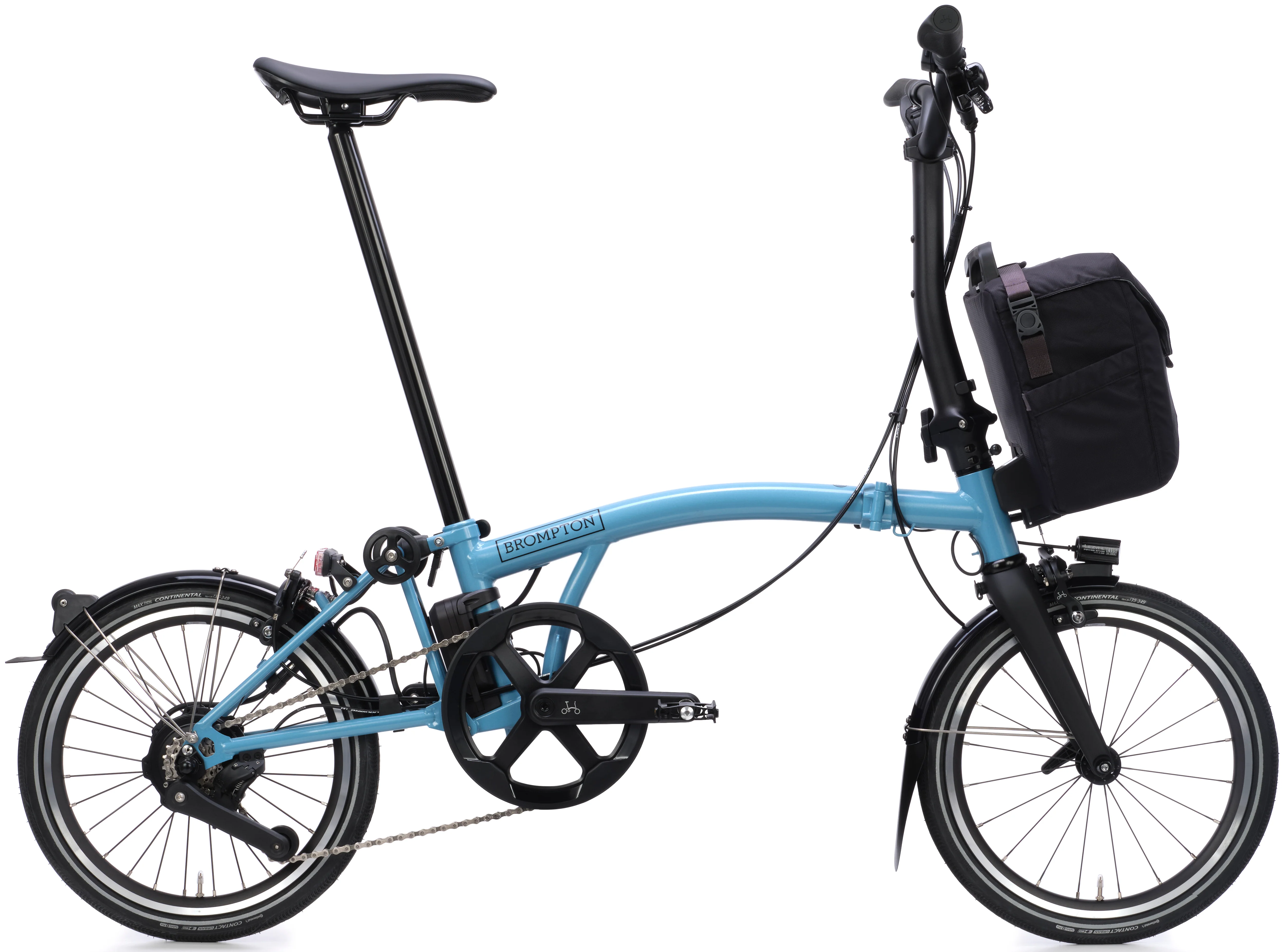 Brompton P Line eMotiq 4-speed Electric Folding Bike - Cloud Metallic