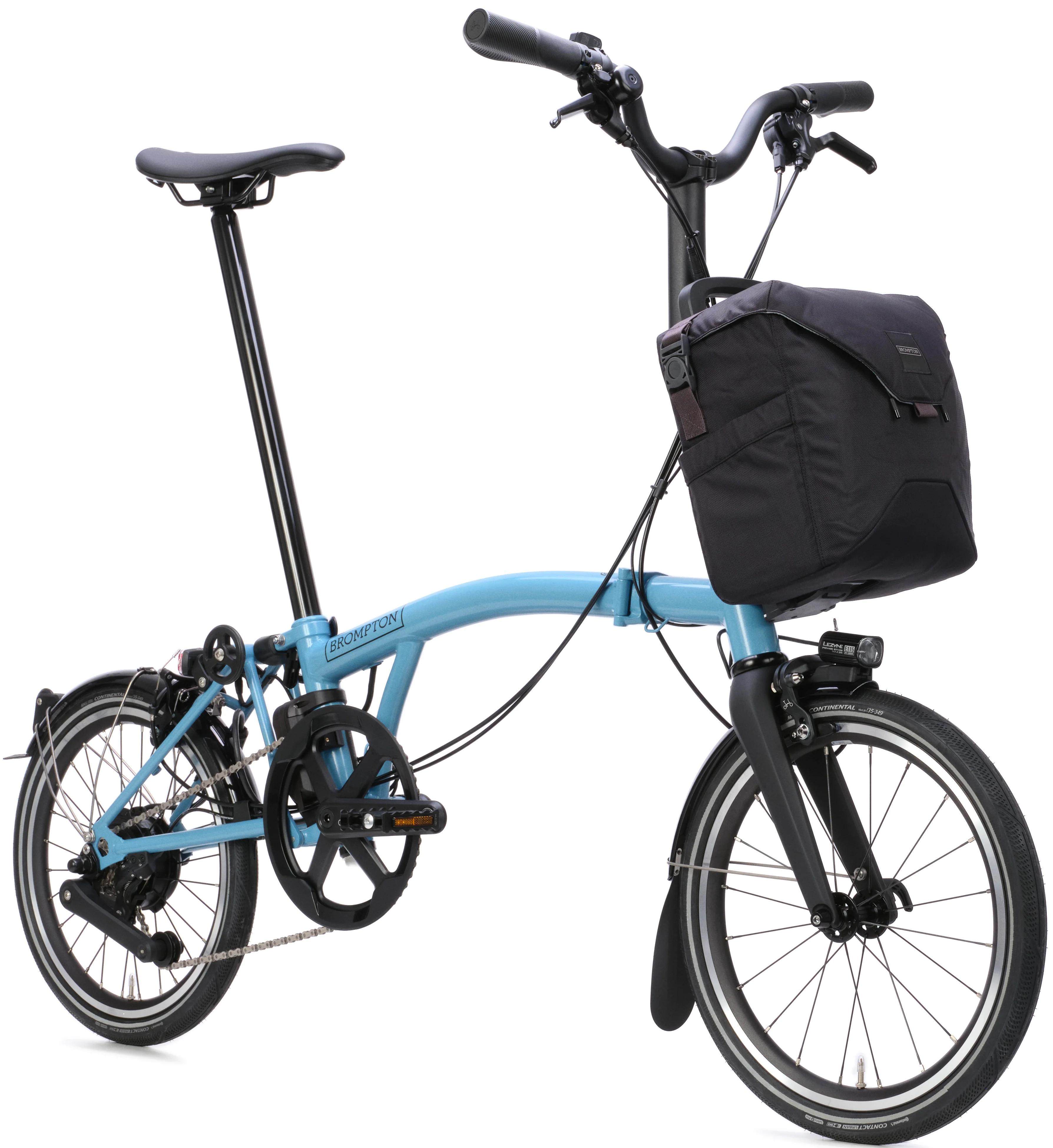 Brompton P Line eMotiq 4-speed Electric Folding Bike - Cloud Metallic - Image 4