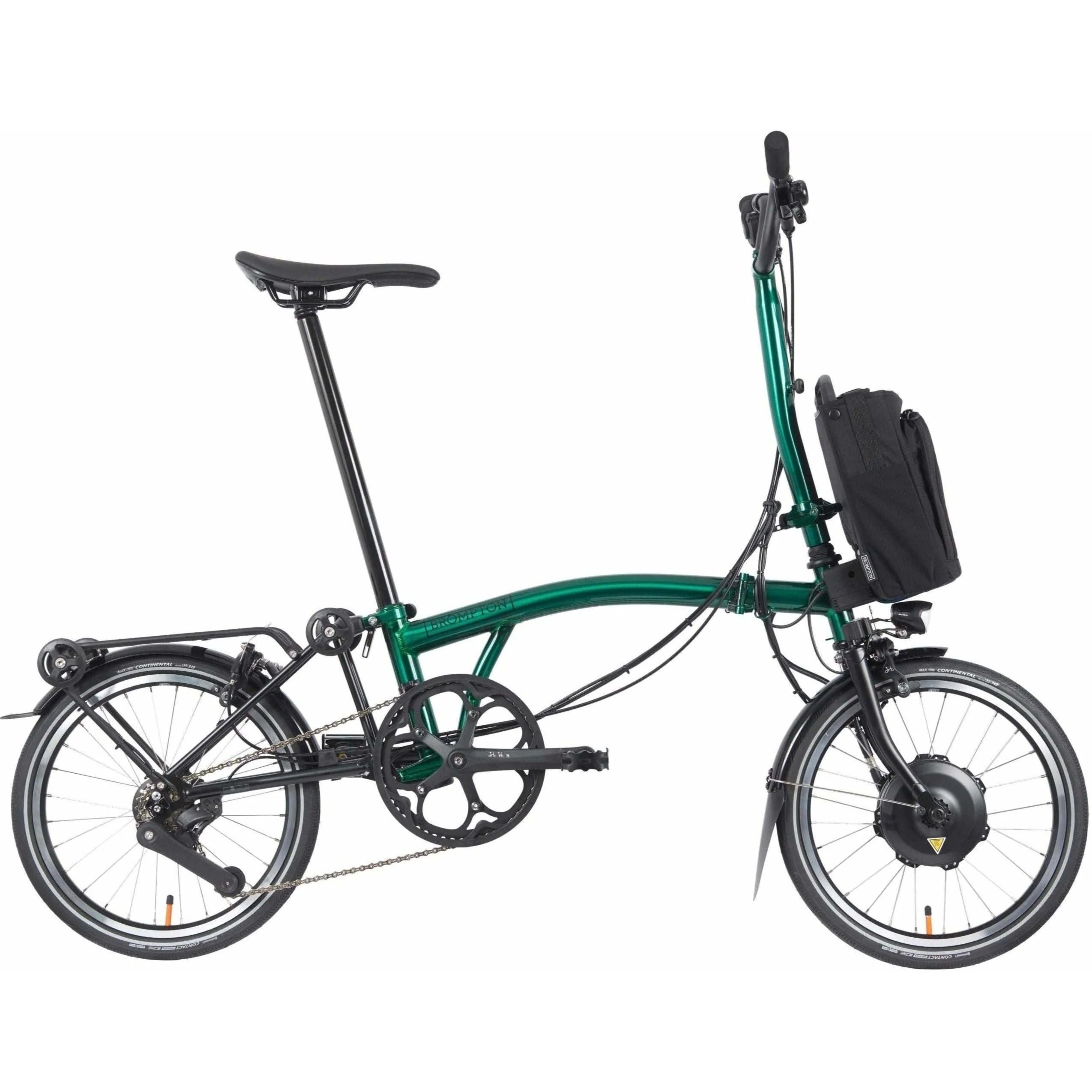 Brompton Electric P Line With Roller Frame 4-Speed Folding Bike - Emerald Green