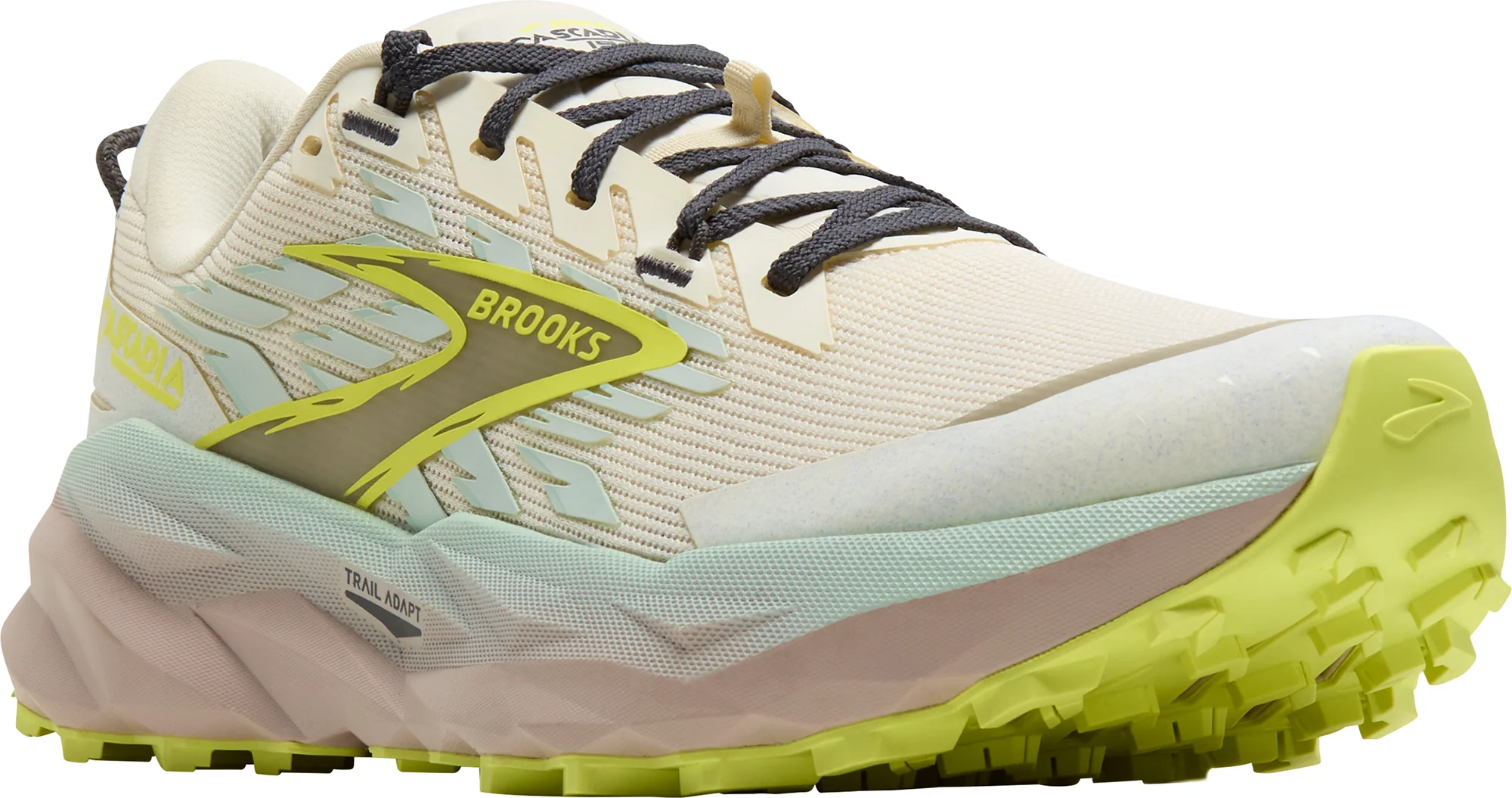 Brooks Cascadia 19 WIDE FIT Womens Trail Running Shoes - Cream - Image 6