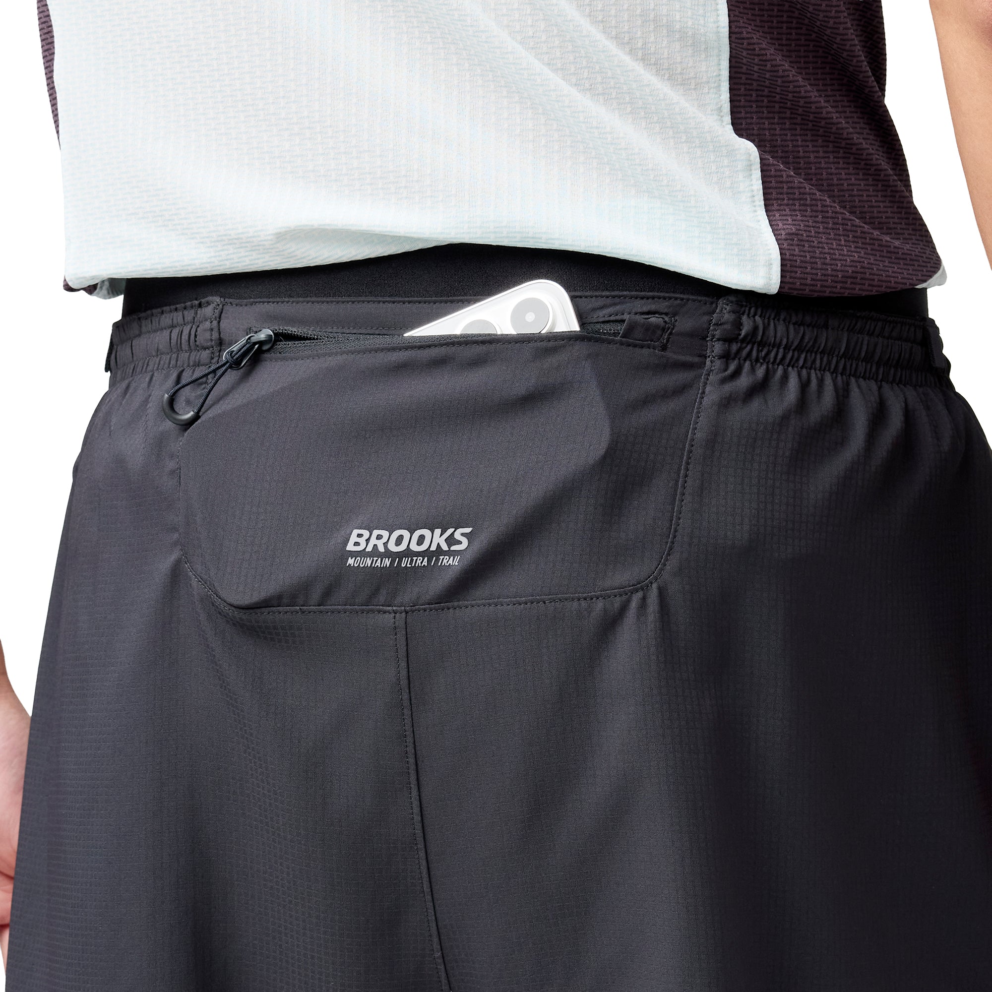 Brooks Cascadia Mens Running Shorts - Black - Image 4