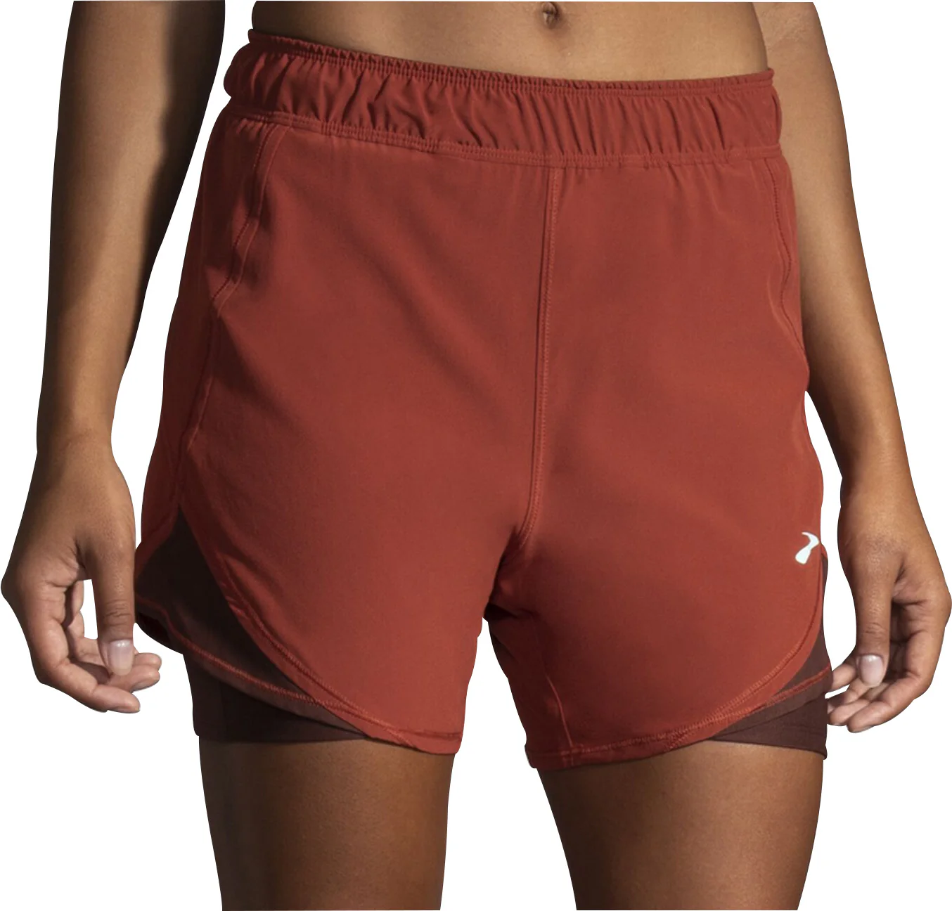 Brooks Chaser 5 Inch 2 In 1 Womens Running Shorts - Red