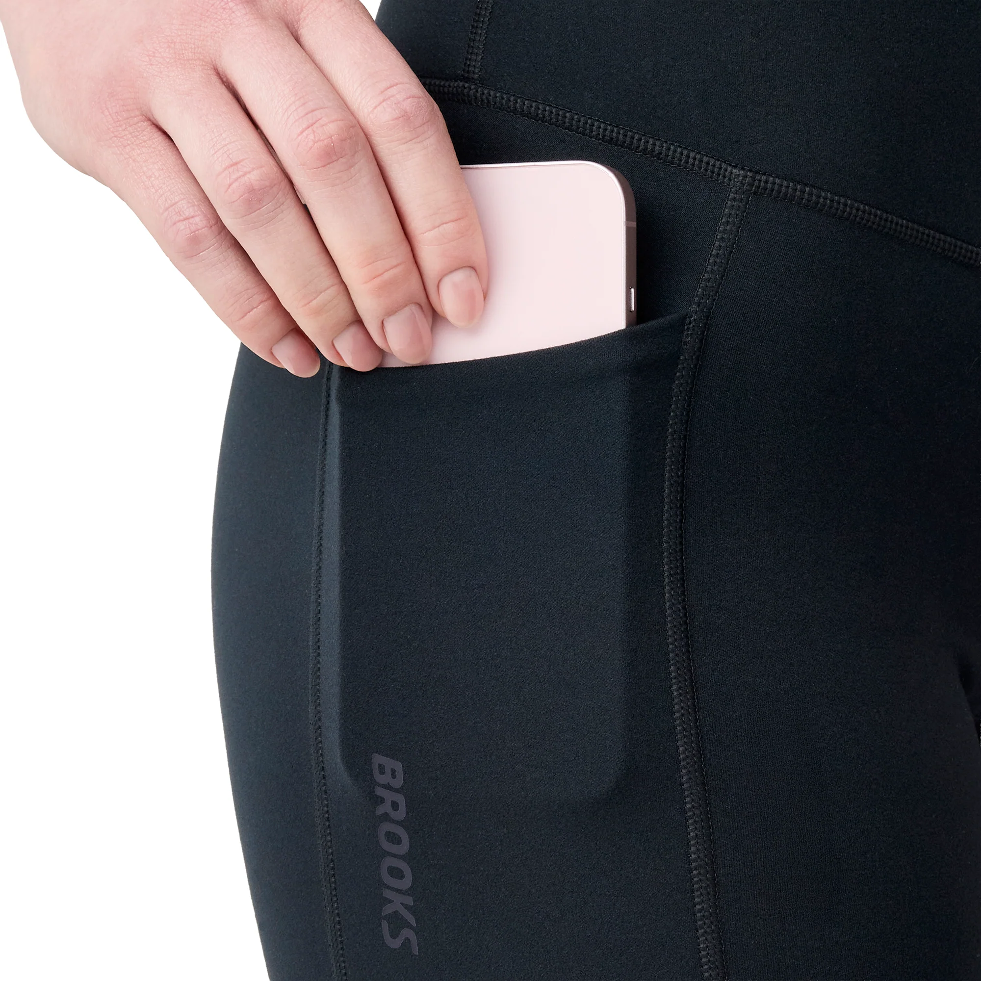 Brooks Chaser 7 Inch Womens Short Running Tights - Black - Image 4