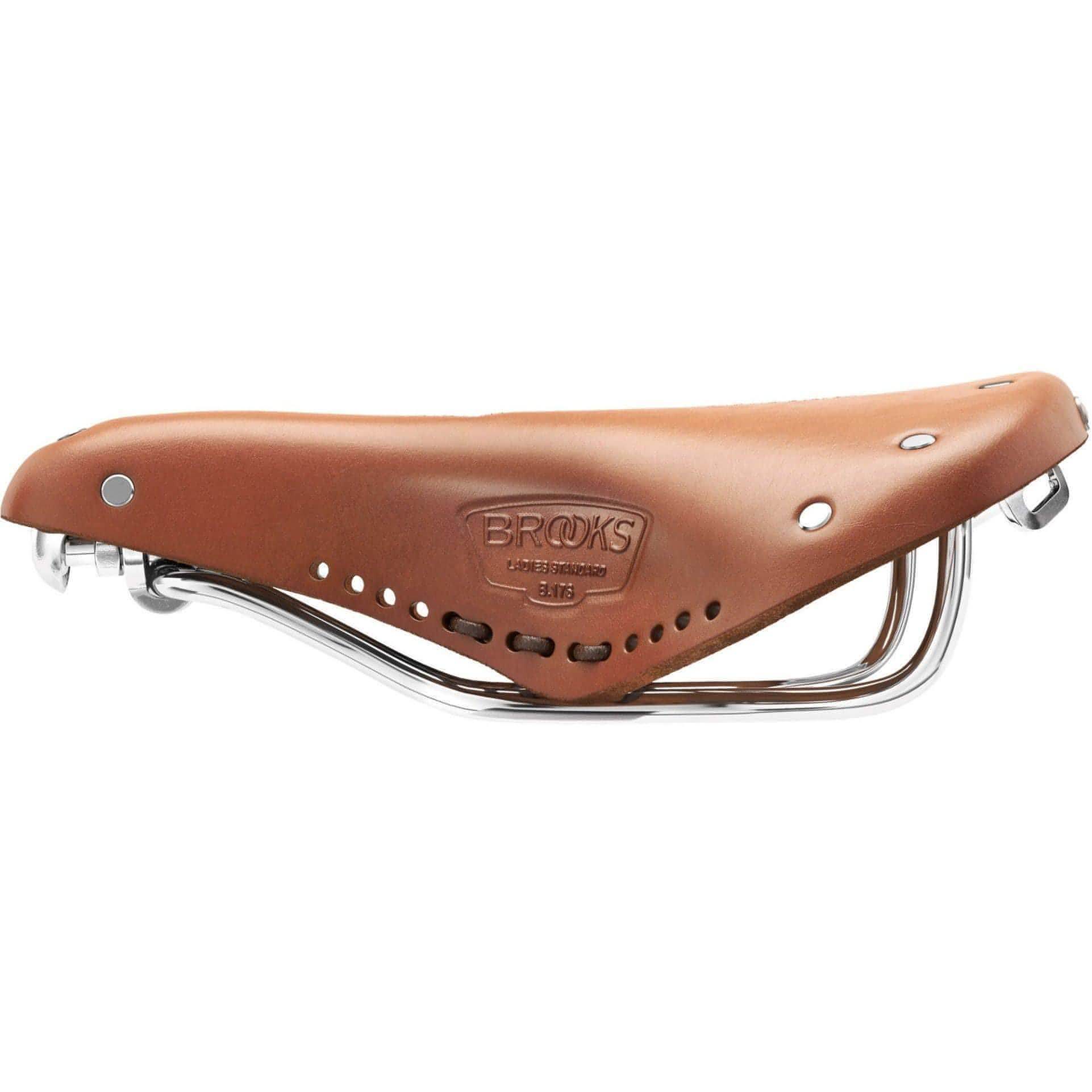 Brooks England B17 Carved Leather Womens Short Saddle - Brown - Image 2