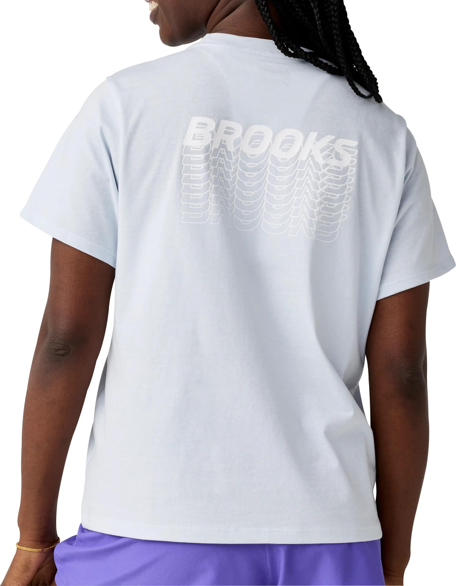Brooks Graphic Short Sleeve Womens Running Top - Blue - Image 2
