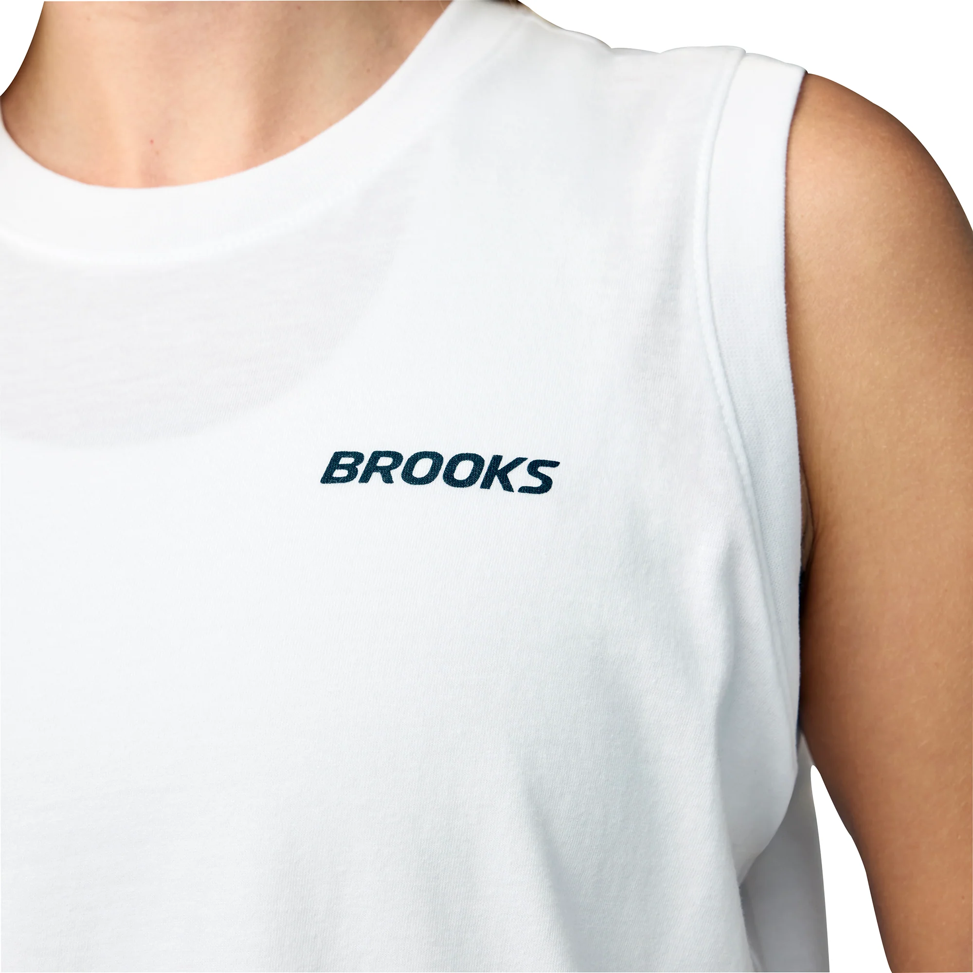 Brooks Graphic Womens Running Vest Tank Top - White - Image 3