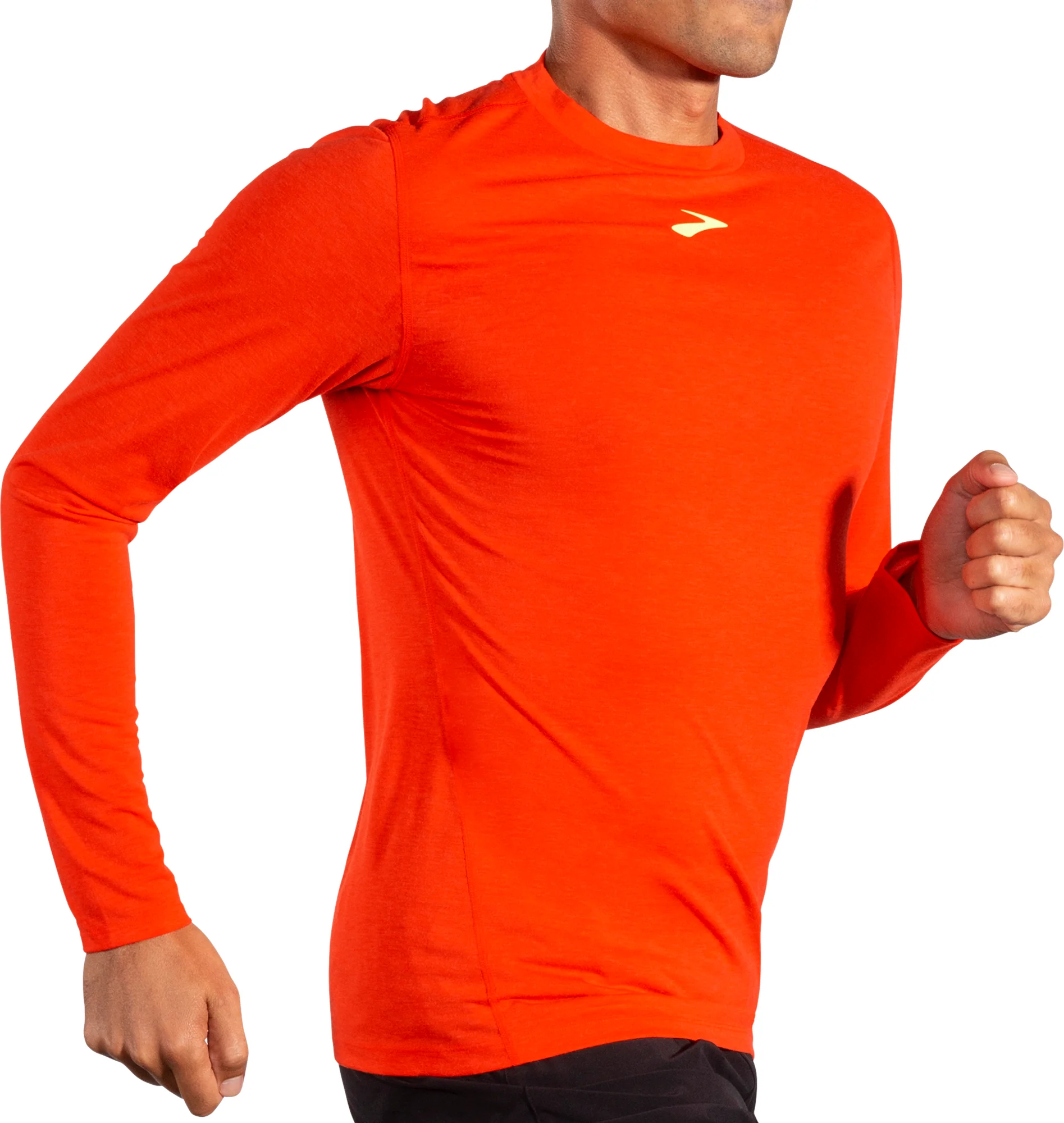 Brooks High Point Long Sleeve Mens Running Top - Red - Image 3