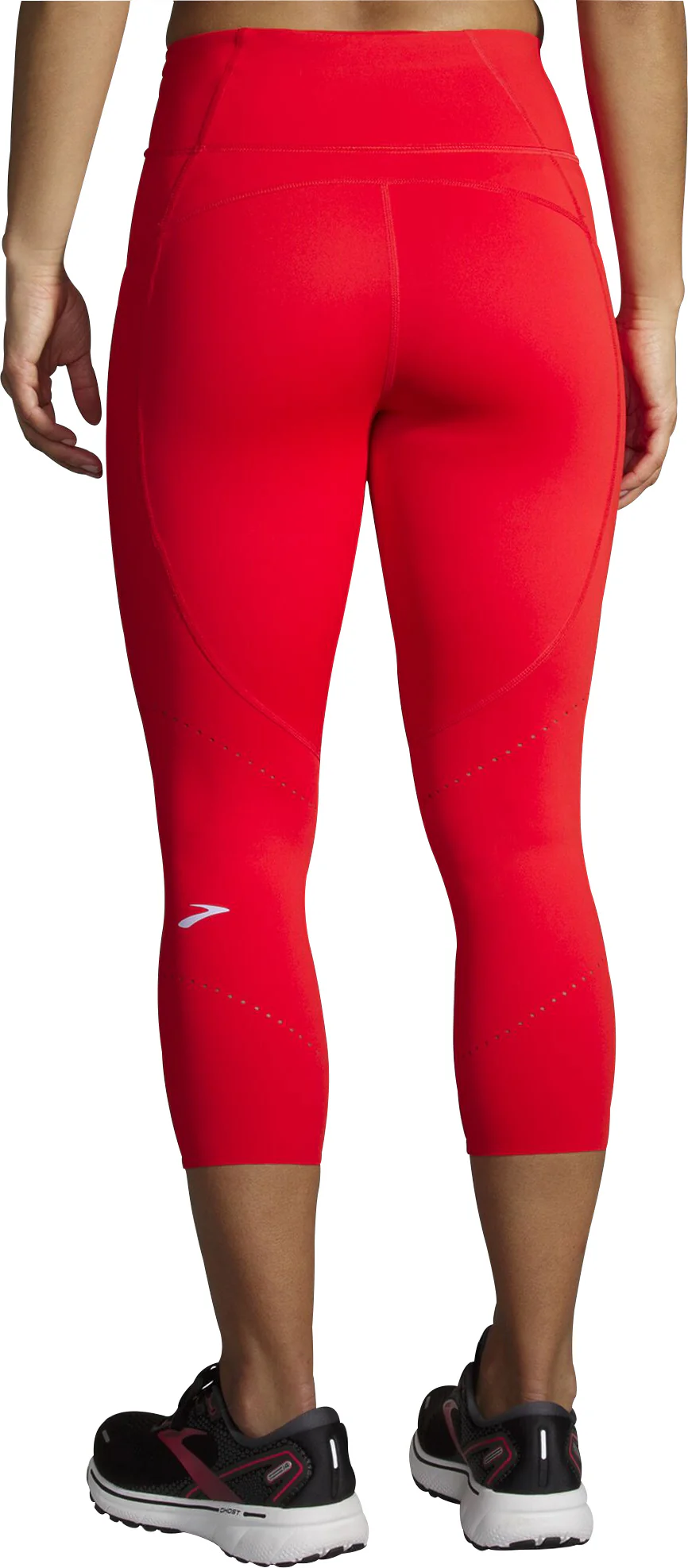 Brooks Method 3/4 Capri Womens Running Tights - Red - Image 2