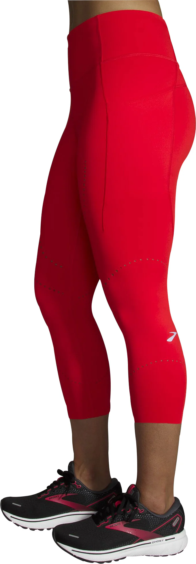 Brooks Method 3/4 Capri Womens Running Tights - Red - Image 3