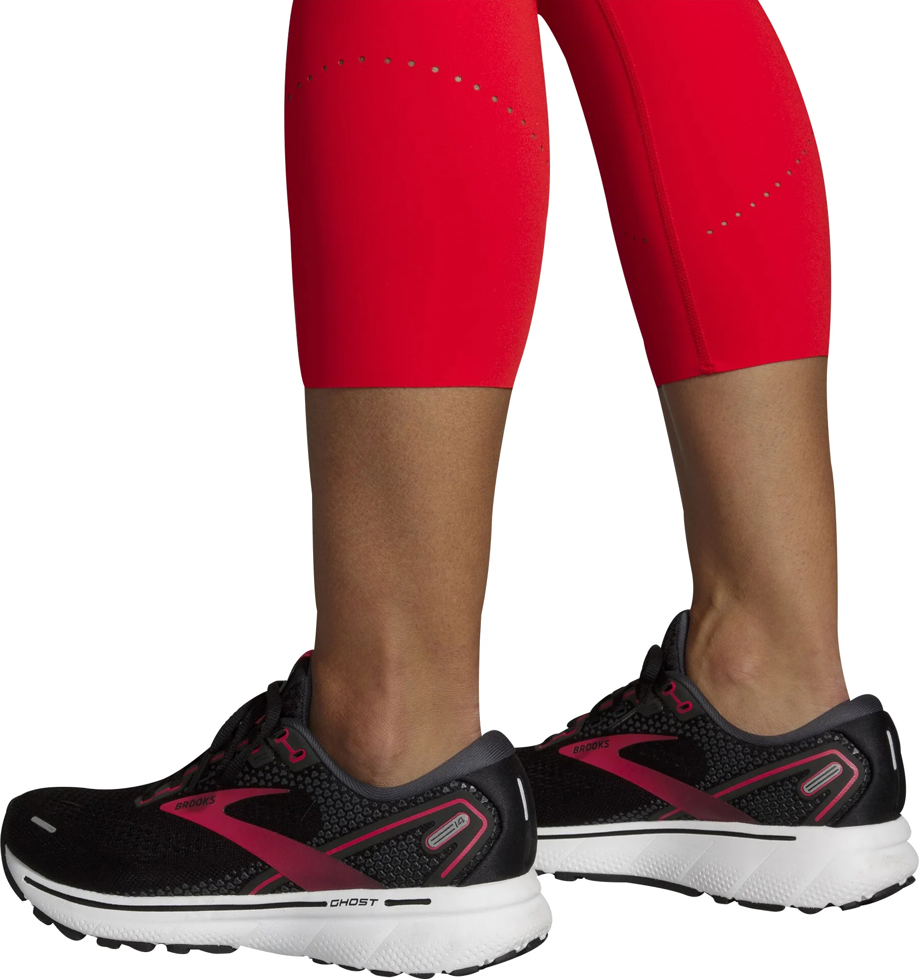 Brooks Method 3/4 Capri Womens Running Tights - Red - Image 4