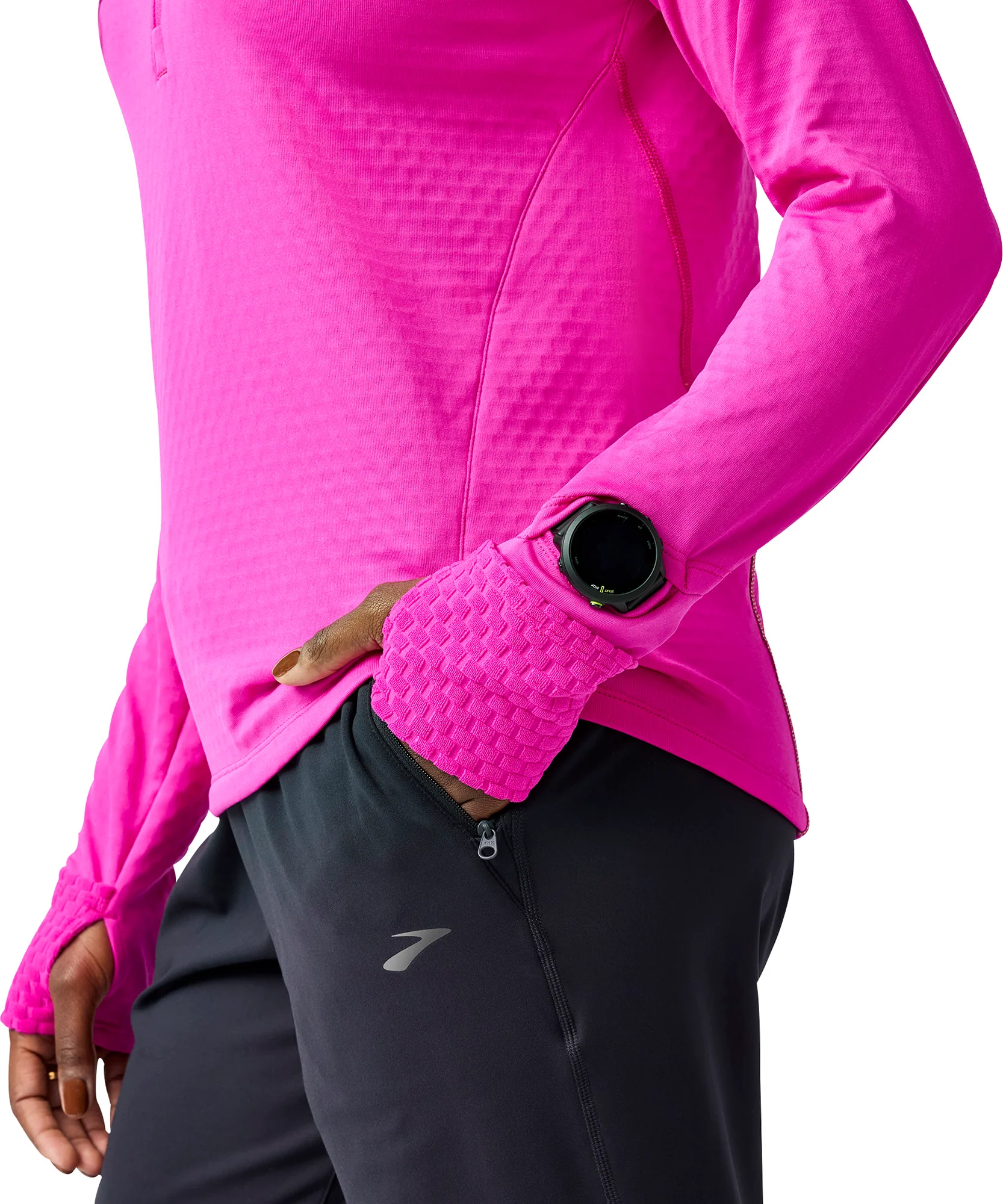 Brooks Notch Thermal 3.0 Womens Running Hoody - Pink - Image 4
