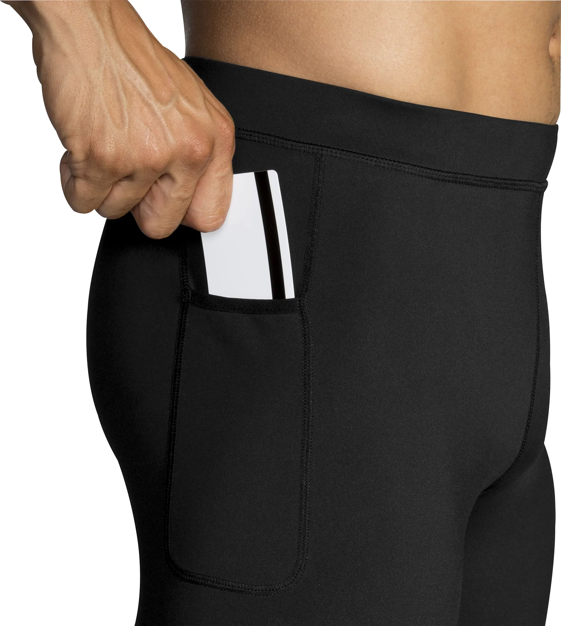 Brooks Source Mens Long Running Tights - Black - Image 4
