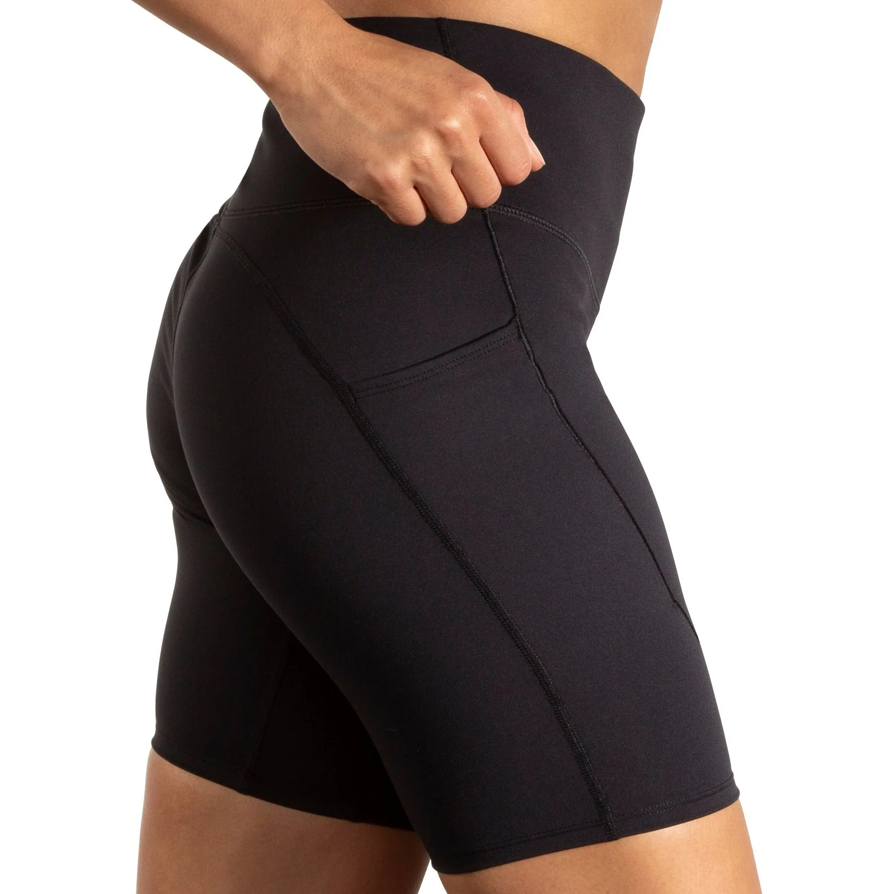 Brooks Spark 8 Inch Womens Short Running Tights - Black - Image 3