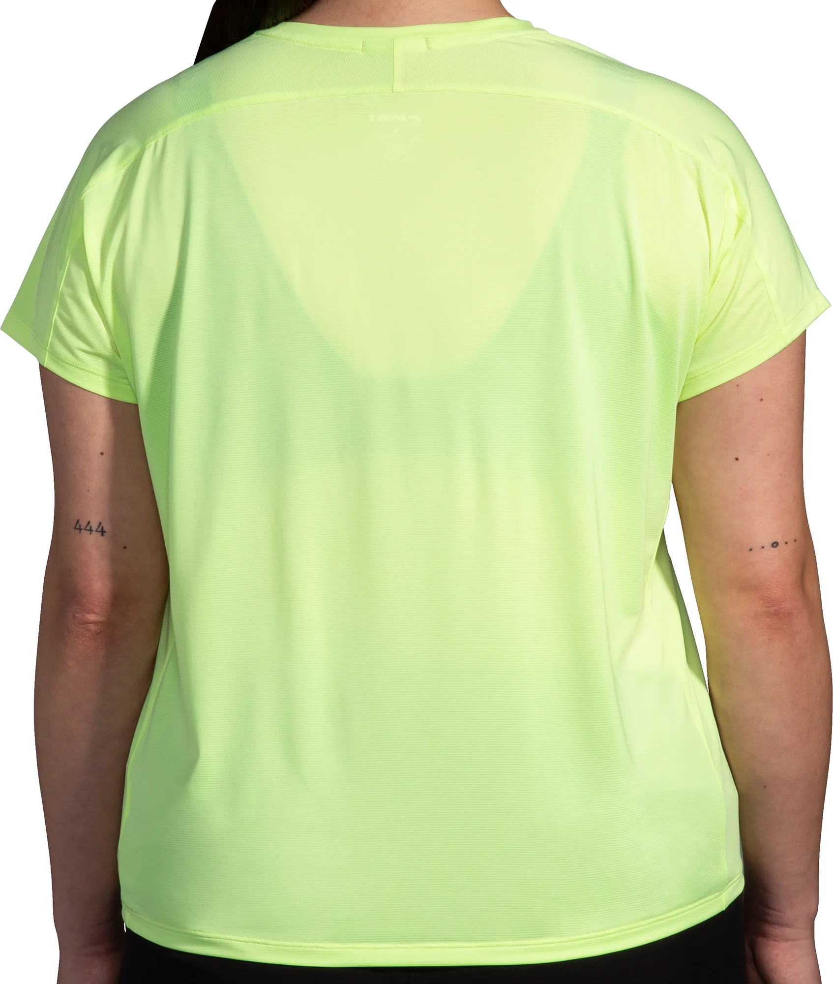 Brooks Sprint Free 2.0 Short Sleeve Womens Running Top - Yellow - Image 2