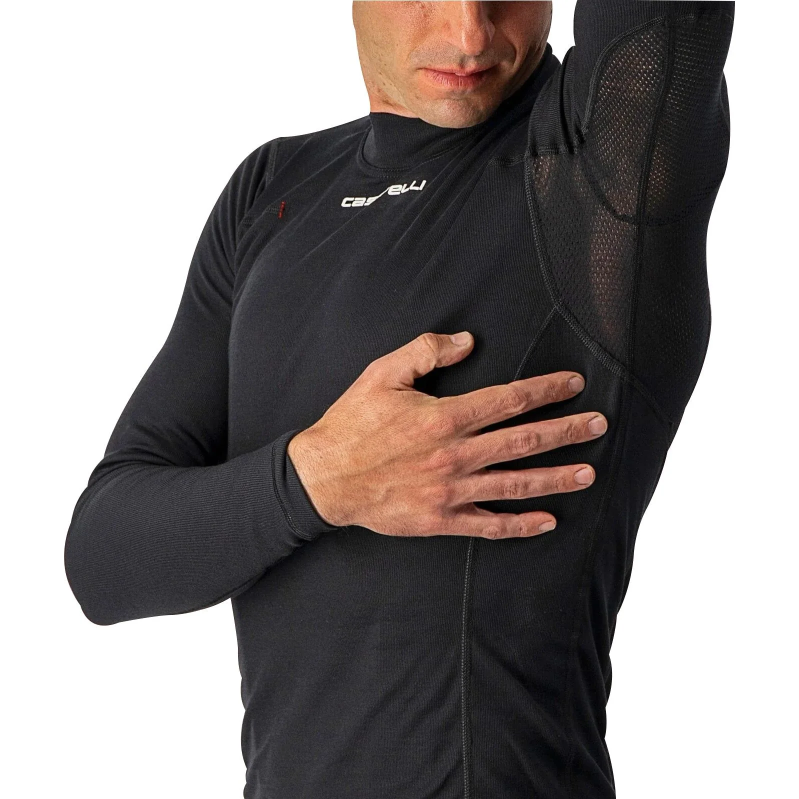 Castelli Flanders Warm Long Sleeve Mens Cycling Base Layer - Black - Image 3
