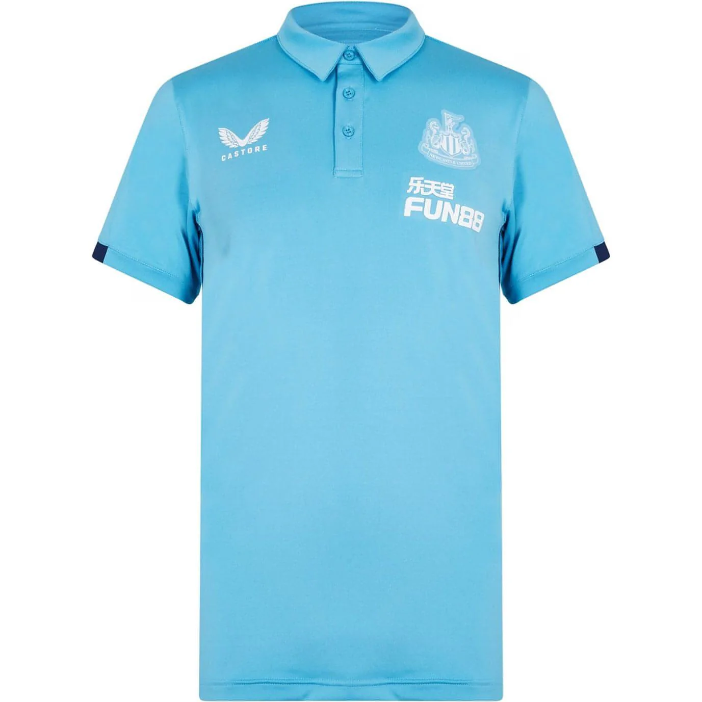 Castore Newcastle United Mens Travel Short Sleeve Polo Shirt - Blue