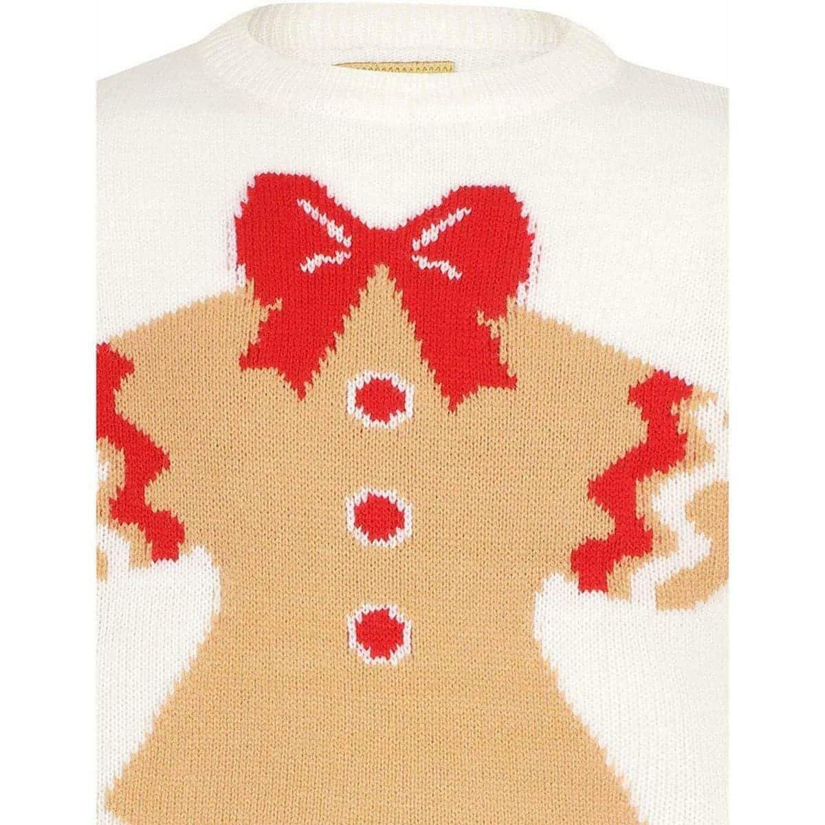 Christmas Gingerbread Novelty Junior Christmas Jumper - White - Image 4