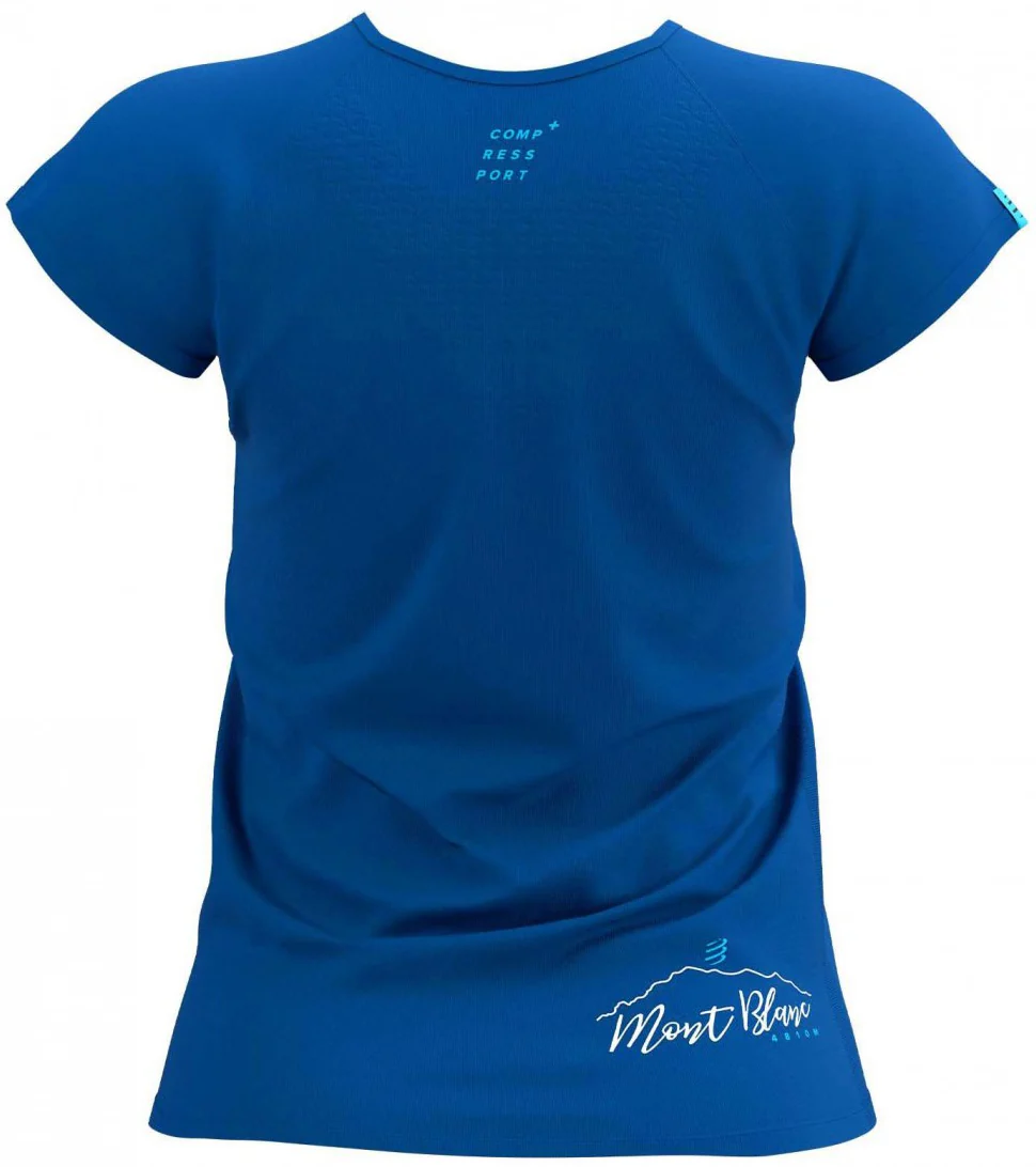 Compressport Mont Blanc 2022 Short Sleeve Womens Running Top - Blue - Image 2