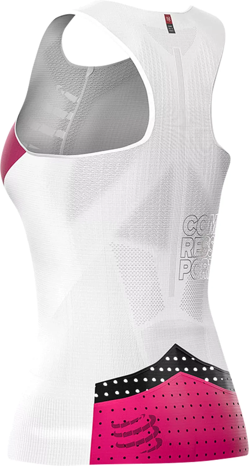 Compressport Tri Postural Ultra Womens Running Vest Tank Top - White - Image 2