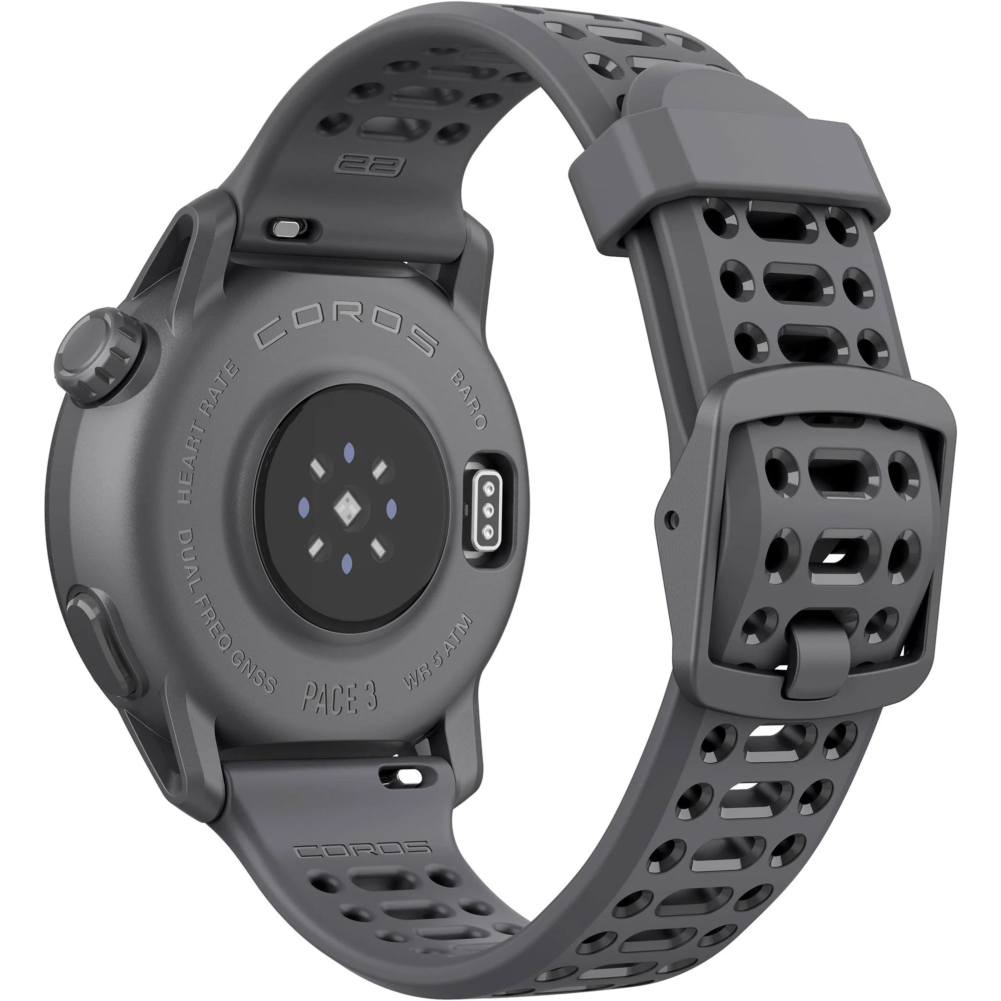 COROS PACE 3 Premium Silicone Strap GPS Watch - Black - Image 2