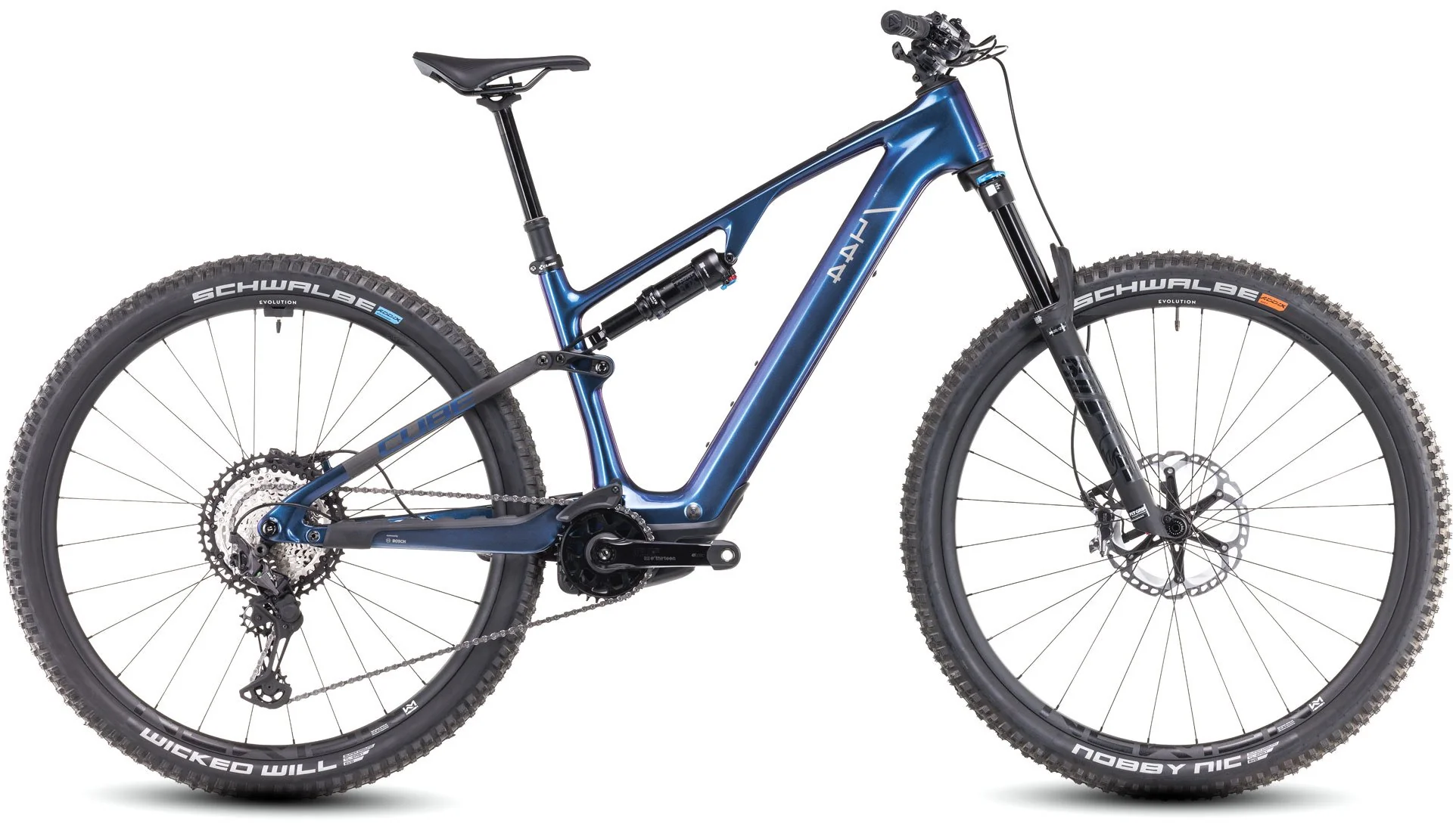 Cube AMS Hybrid One44 C:68X SLX 400X Electric Mountain Bike 2024 - Cobalt