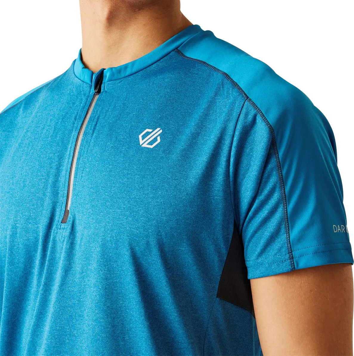 Dare2B Aces II Half Zip Short Sleeve Mens Training Top - Blue - Image 3