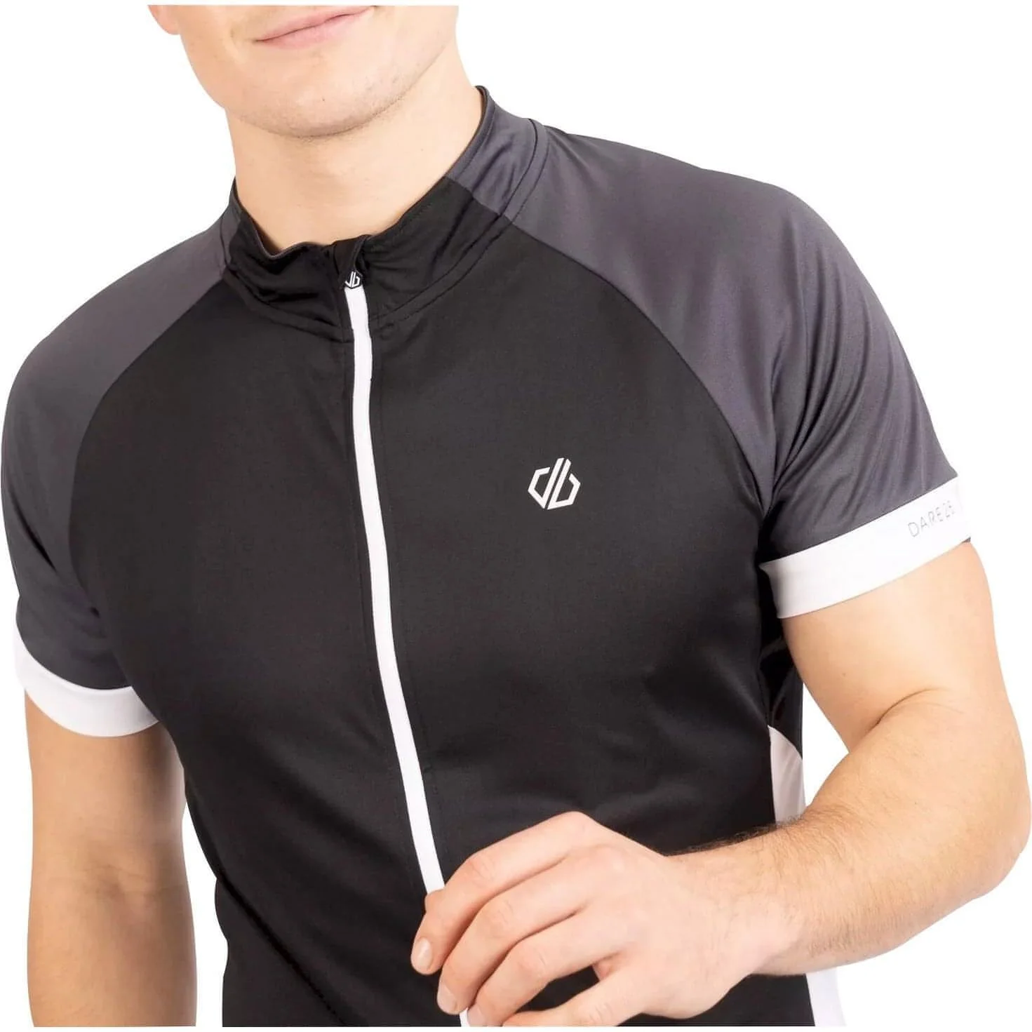 Dare2B Protraction Short Sleeve Mens Cycling Jersey - Black - Image 2