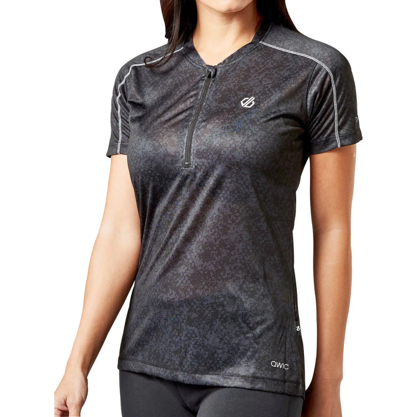 Dare2B Theory Short Sleeve Half Zip Womens Cycling Jersey - Black