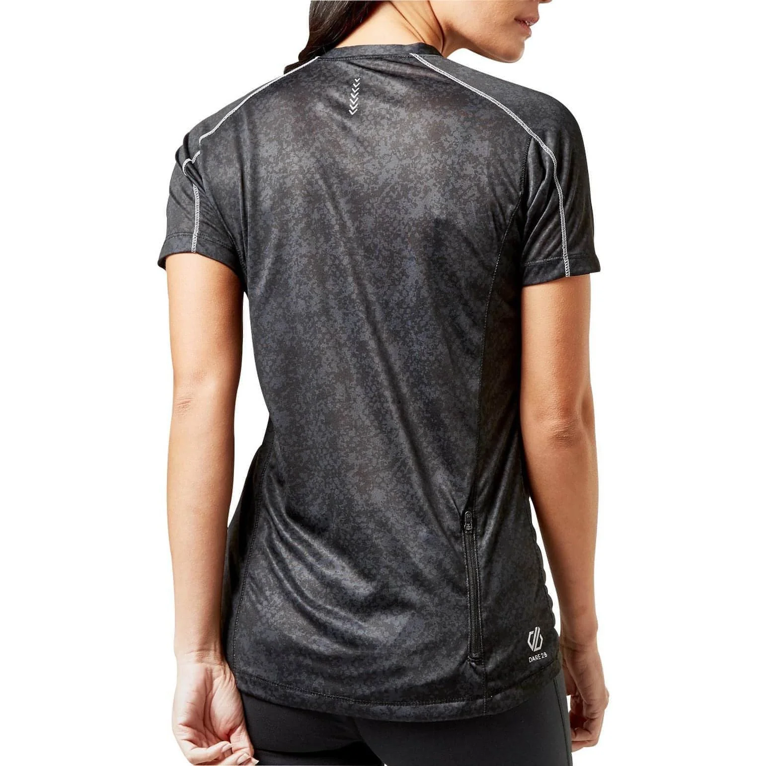 Dare2B Theory Short Sleeve Half Zip Womens Cycling Jersey - Black - Image 2